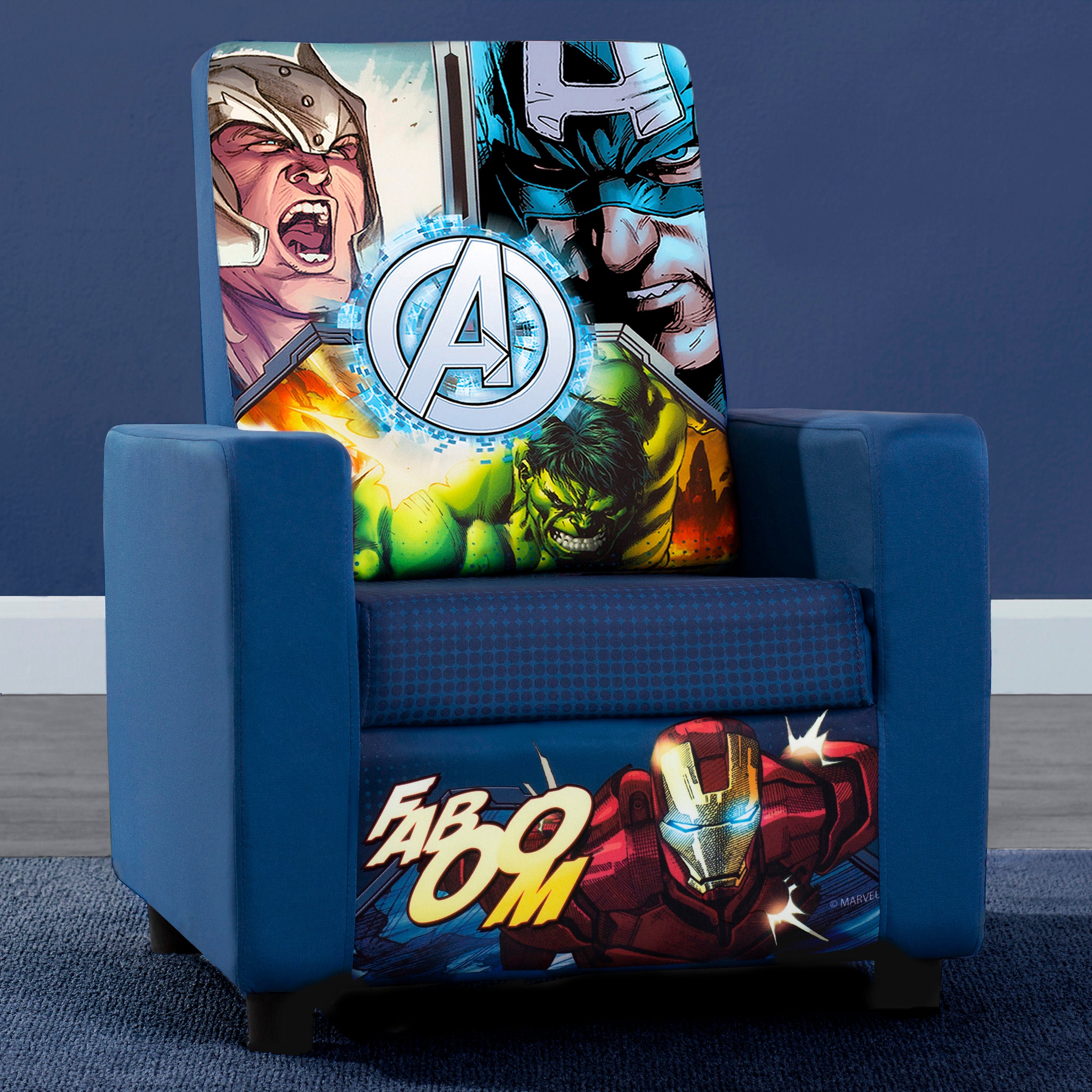 Avengers High Back Upholstered Gaming Chair - Superhero Themed Office Chair for Marvel Fans | Perfect for Gaming, Home Office & Movie Nights