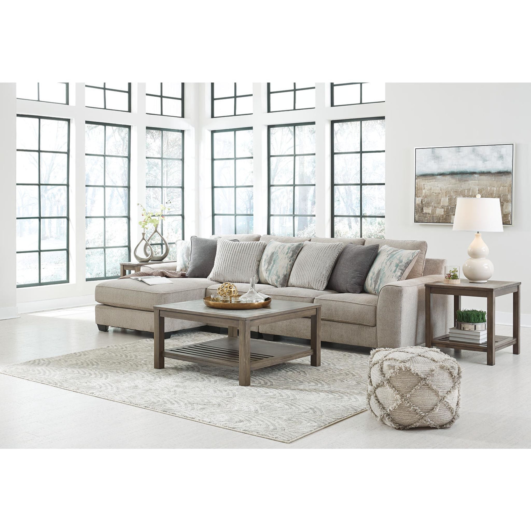 Ardsley 3-Piece Sectional Sofa with Chaise Lounge - Modern L-Shaped Couch for Living Room, Family Room & Apartment - Soft Fabric Upholstery & Comfortable Seating