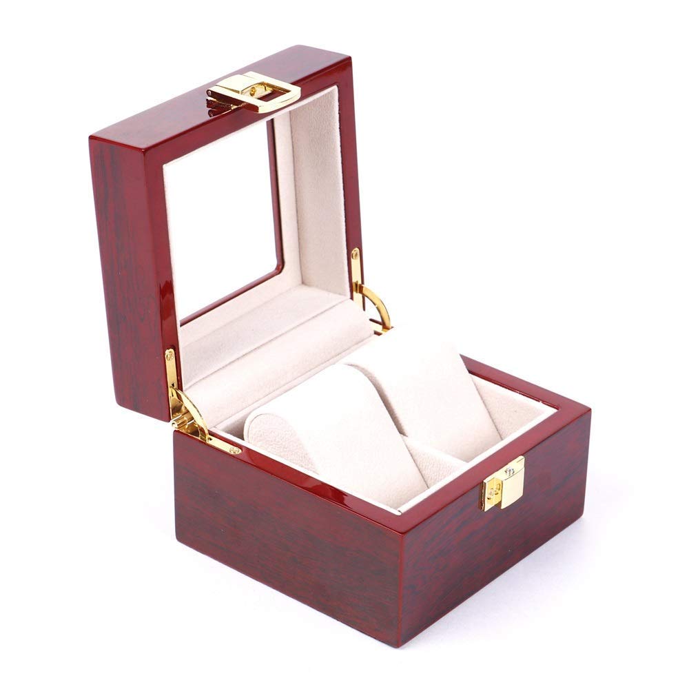 Premium Wooden Watch Box - Double Layer Wristwatch Display Case with 2 Grids, Jewelry Organizer & Gift Box for Men and Women - Perfect for Watch Collection Storage, Travel, and Luxury Gift Giving