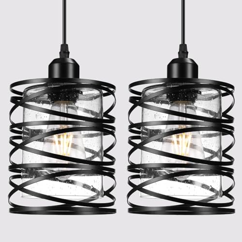 2-PACK Black Seeded Glass