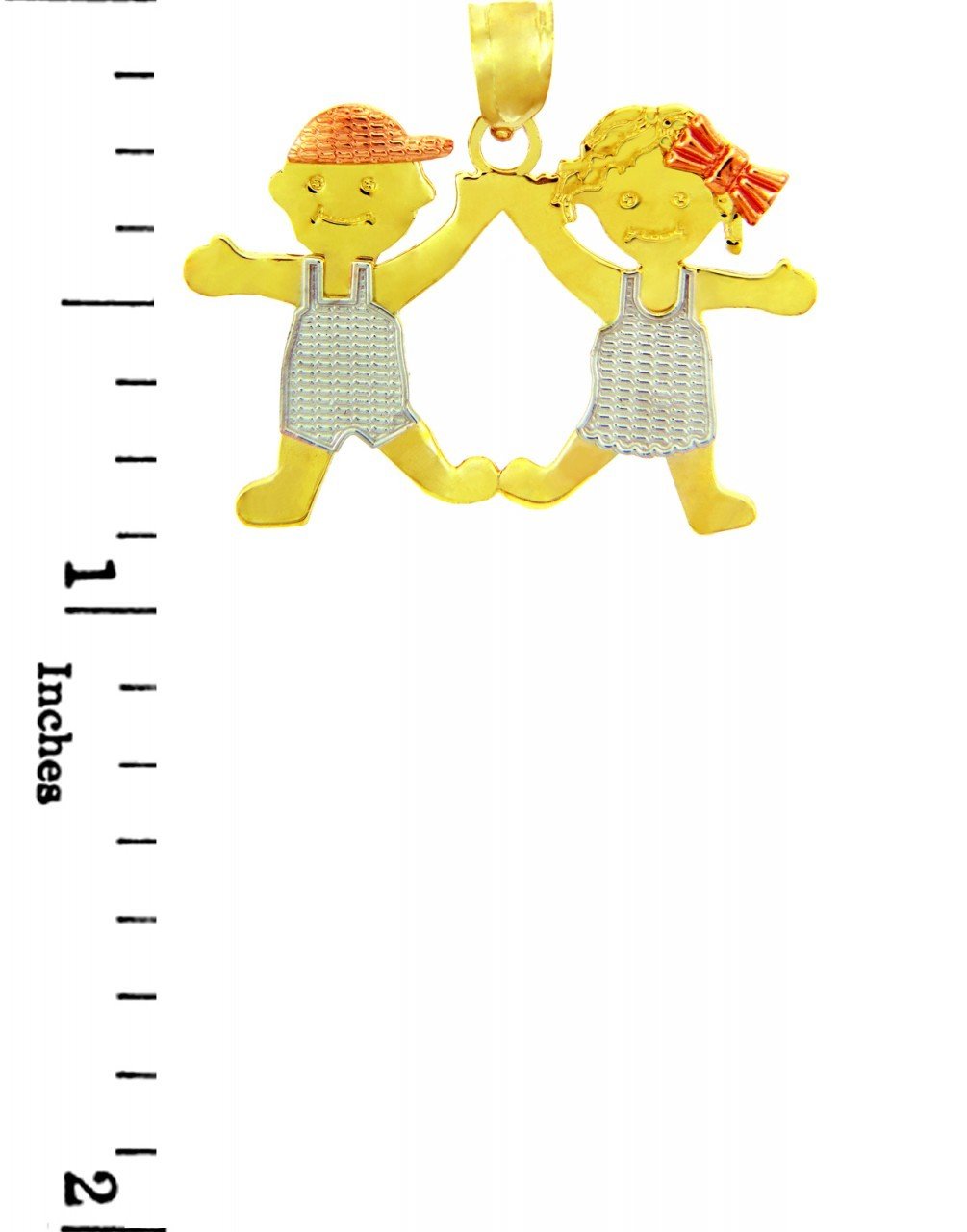 14K Tri-Tone Gold Sibling Charms for Girls and Boys - Perfect for Birthdays, Anniversaries & Family Gifts