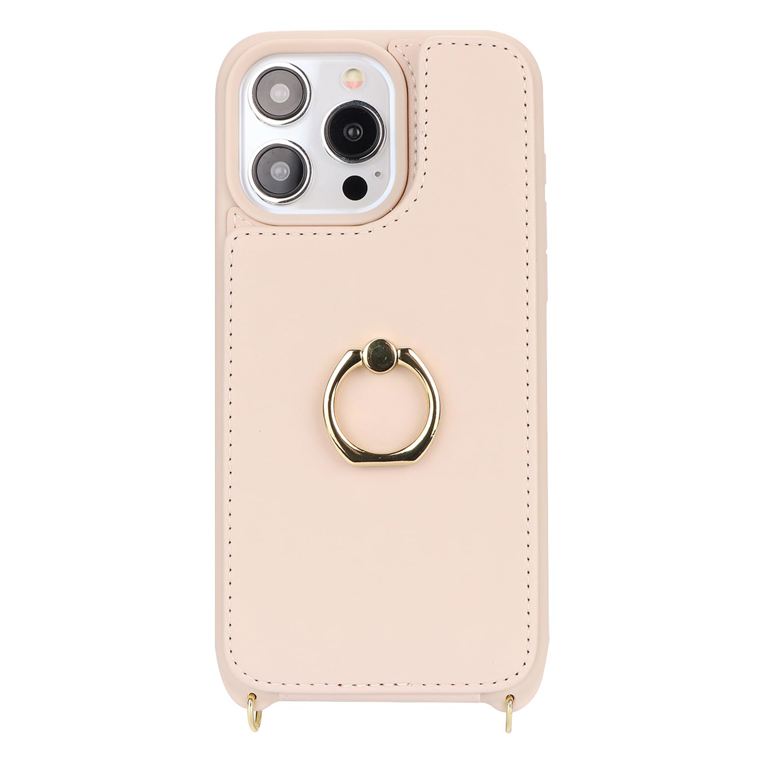 Premium iPhone 15 Pro Wallet Case with Card Holder & Crossbody Strap - 6.1 Inch Protective Phone Cover with Kickstand & Snap Clasp (Beige) | Perfect for Women's Everyday Use, Travel & Hands-Free Convenience
