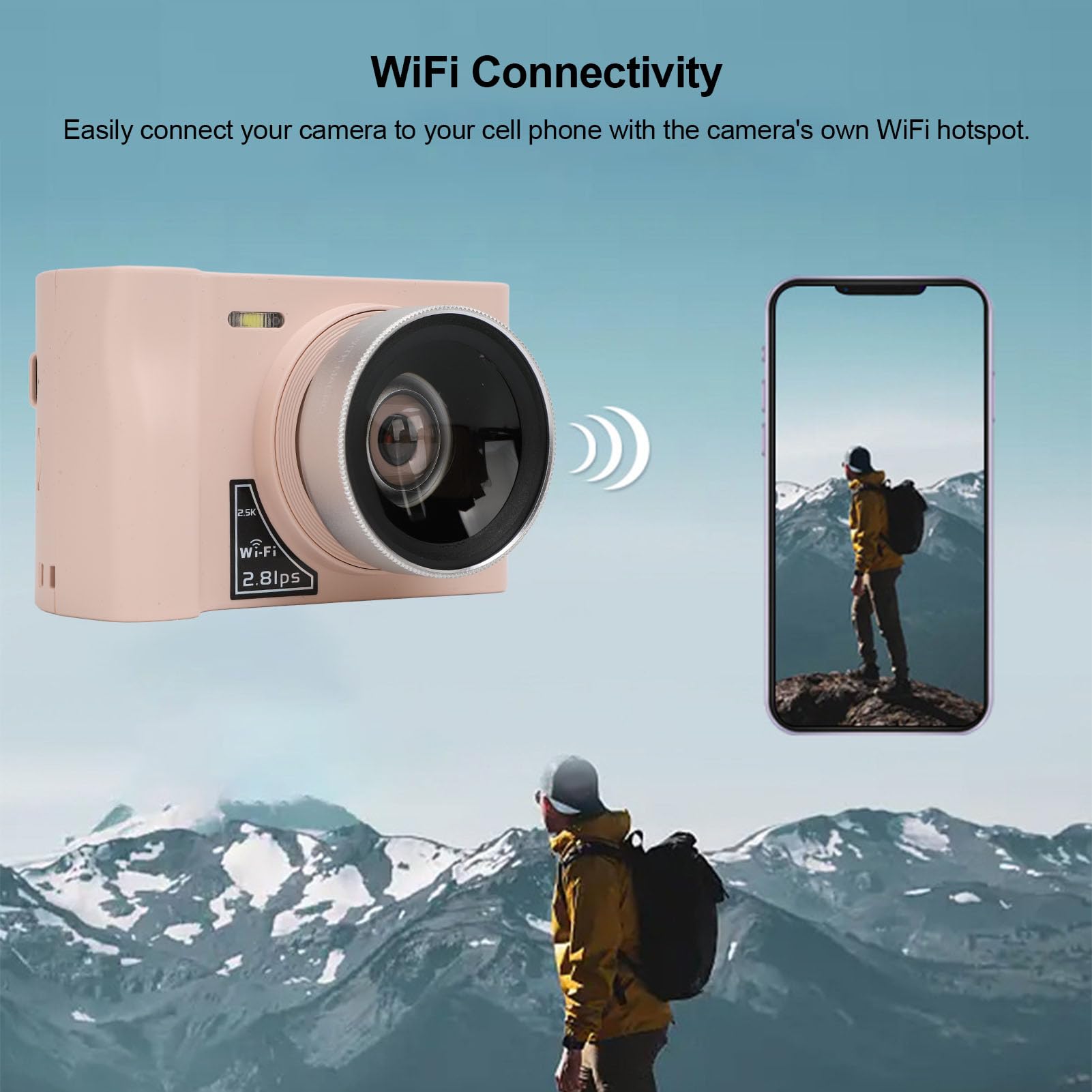 24MP 2.5K Kids Digital Camera with 16X Zoom - Compact WiFi Mirrorless Camera for Beginners | Perfect Travel Camera for Children, Teens & Gift Ideas | Outdoor Adventures, Birthday Parties & Family Vacations
