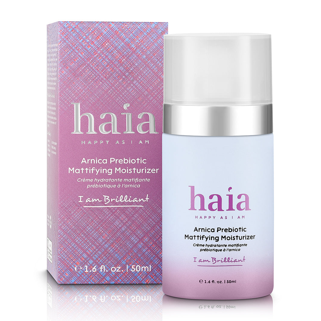Haia I Am Brilliant Arnica Prebiotic Mattifying Moisturizer - Oil-Free Face Cream for Acne-Prone & Oily Skin | Daily Hydration & Shine Control