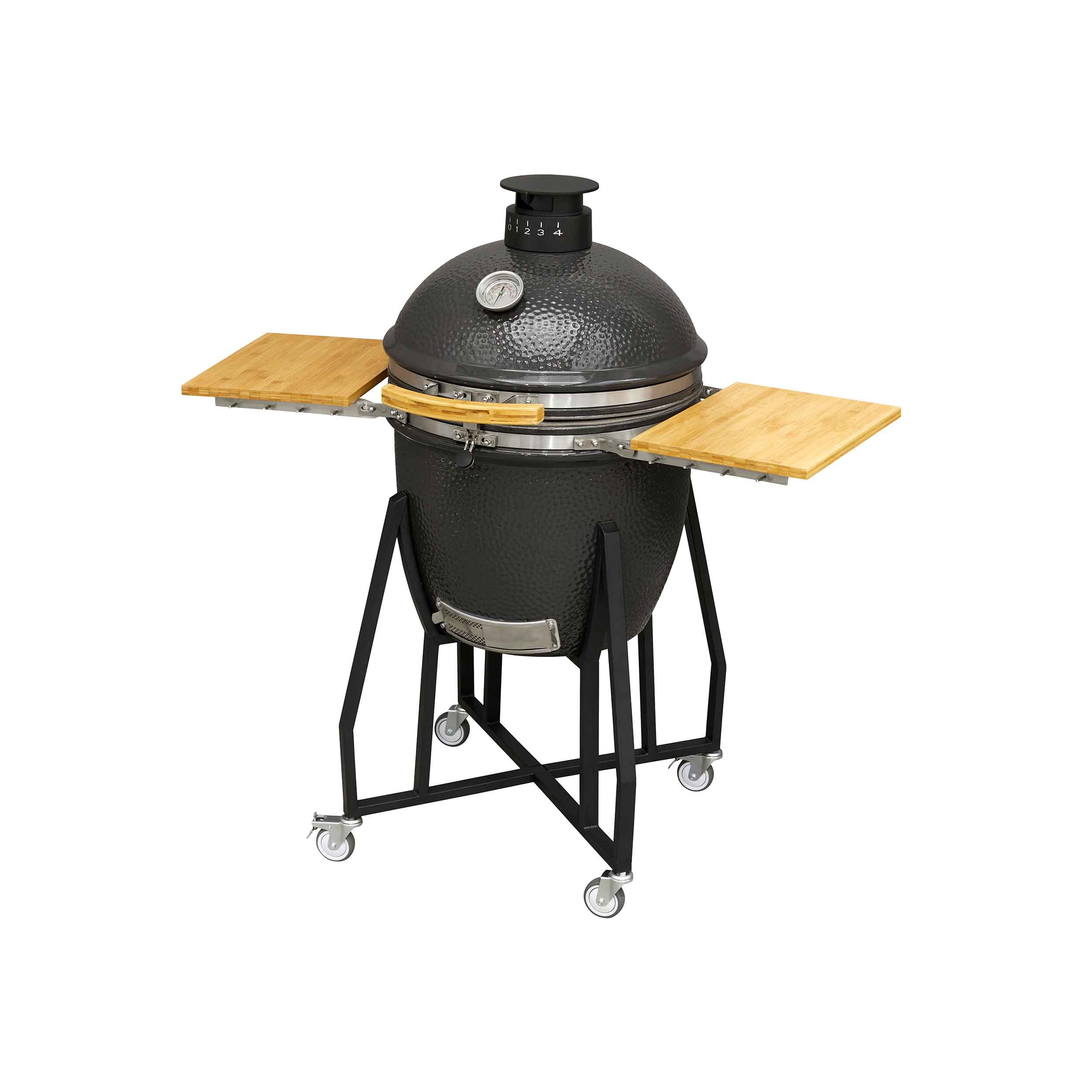 Premium Kamado Style Ceramic BBQ Grill & Smoker with Wheels - 22 Inch (56cm) Outdoor Cooking Oven for Backyard, Patio & Camping - Perfect for Grilling, Smoking & Baking - Model DG159