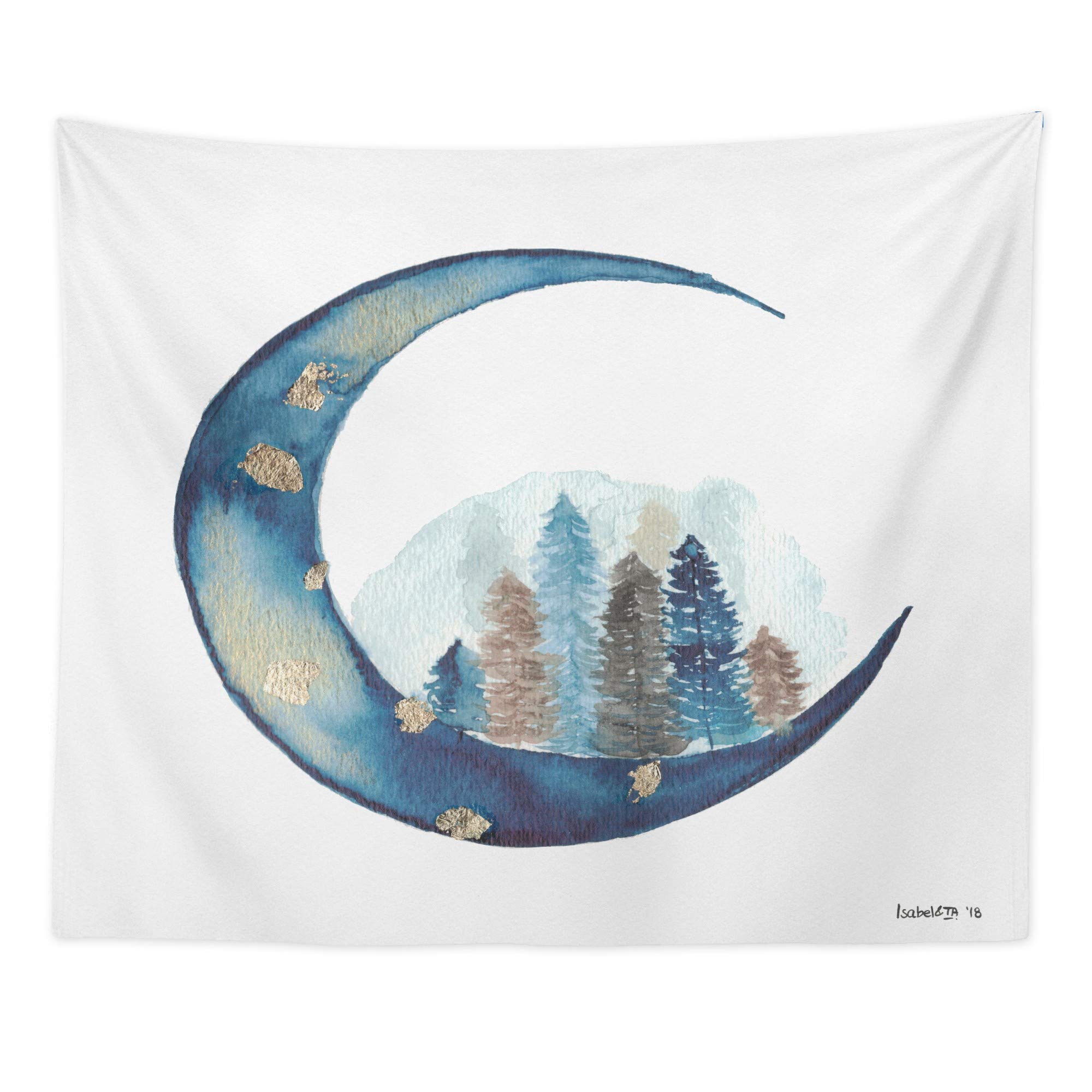 Oliver Gal Artist Co. Moon Forest Astronomy Space Tapestry Wall Art - 80