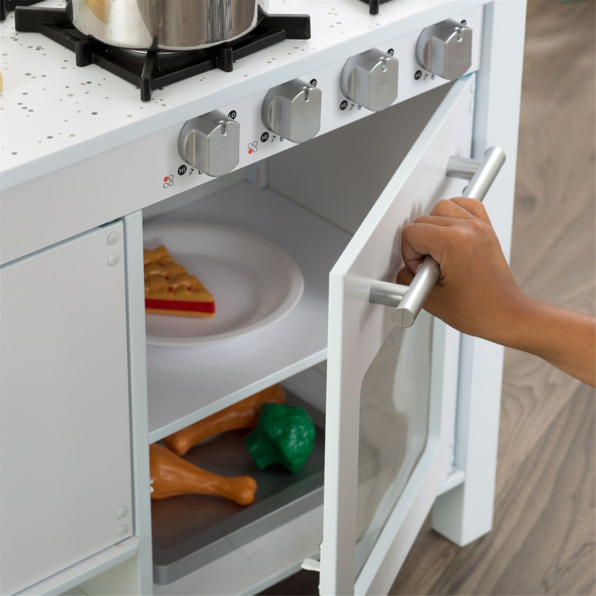 KidKraft Little Cook's Wooden Play Kitchen Set - Pretend Play Toy for Toddlers & Kids Ages 3+ | Perfect for Imaginative Cooking, Role Play & Early Learning at Home or Preschool