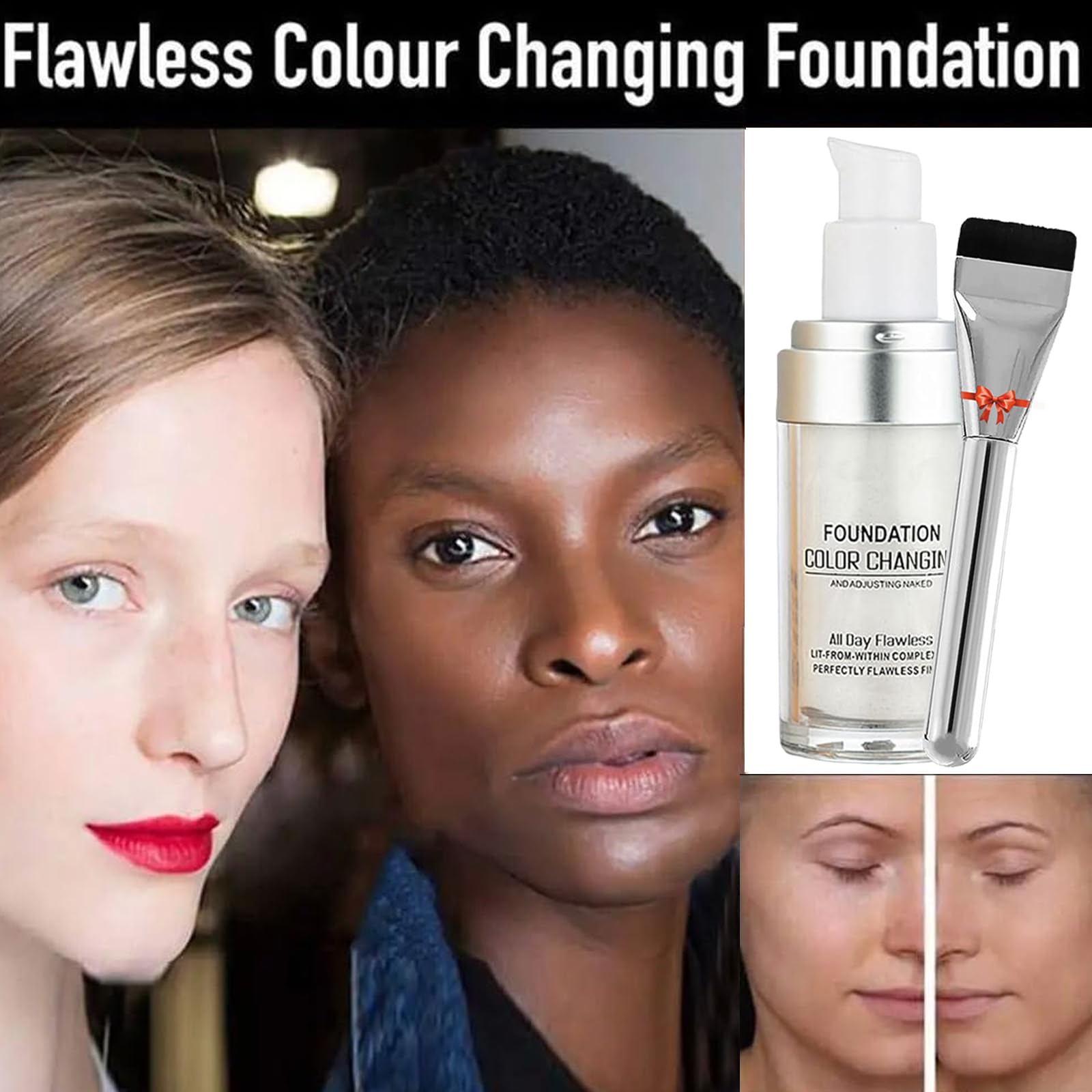 Best Color Changing Liquid Foundation for Mature Skin - Adjusts to Perfect Shade, Hydrating & Anti-Aging Formula (1 Piece) - Ideal for Daily Makeup & Special Occasions