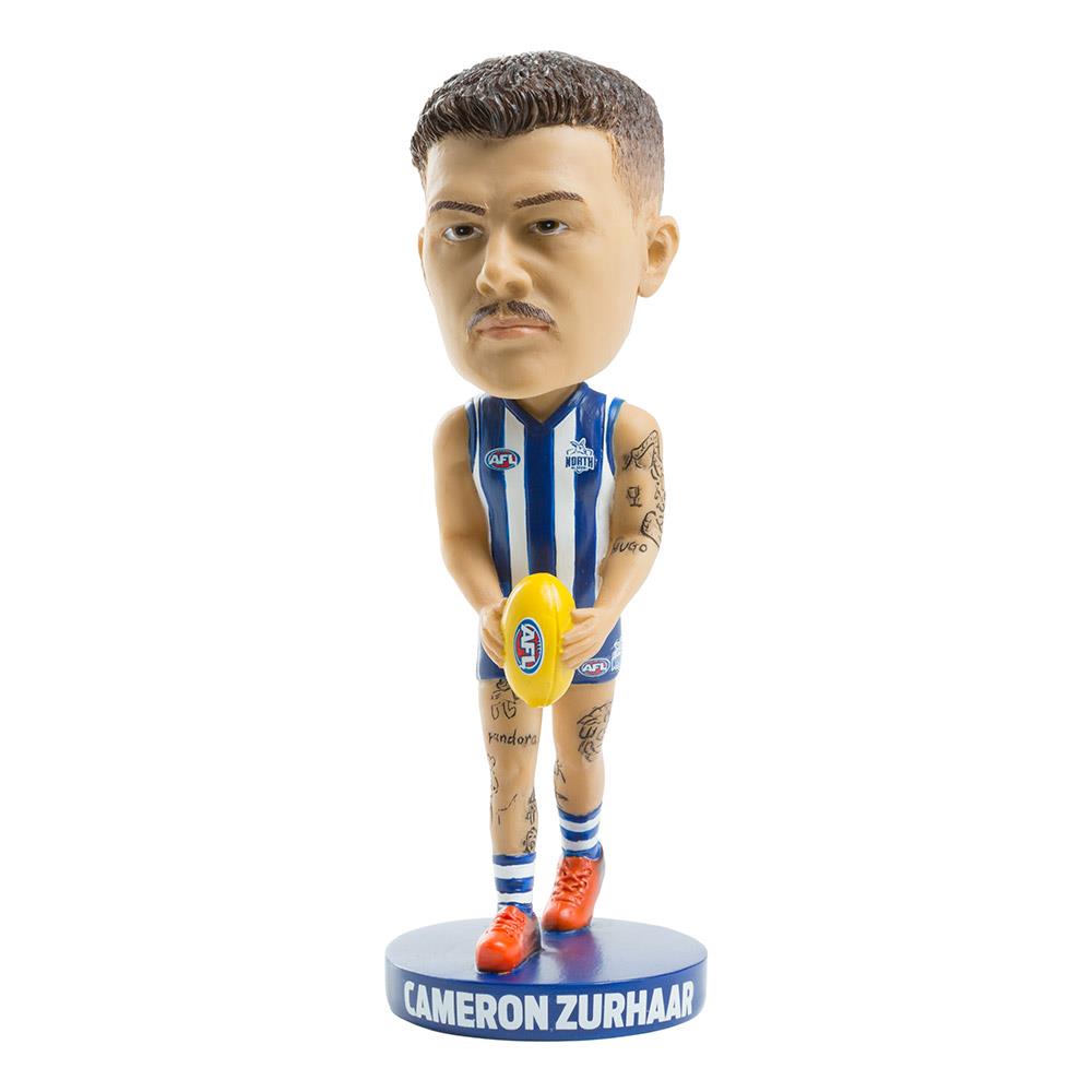 AFL North Melbourne Kangaroos Cameron Zurhaar Bobblehead - Official AFL Collectible for Fans, Home & Office Decor, Sports Memorabilia Gift