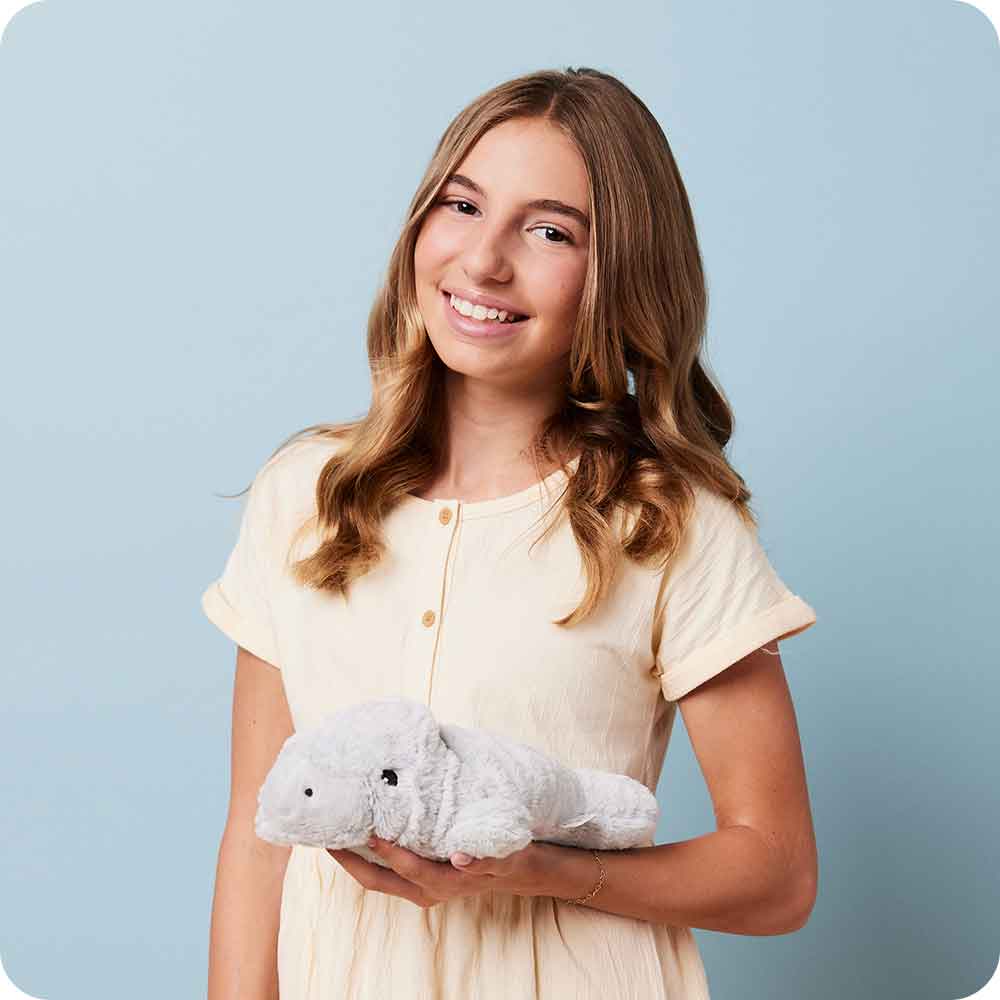 Weighted Heated Manatee Stuffed Animal - Warmies Plush Toy for Stress Relief & Comfort | Perfect for Anxiety, Sleep Aid, and Relaxation at Home or Office