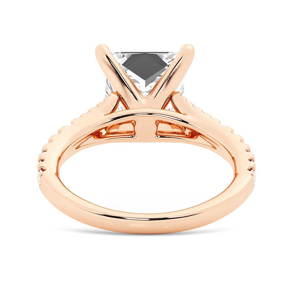 Princess Cut Split Shank Moissanite Engagement & Wedding Ring Set for Couples - Men's Matching Band - Perfect for Proposals, Anniversaries & Romantic Occasions