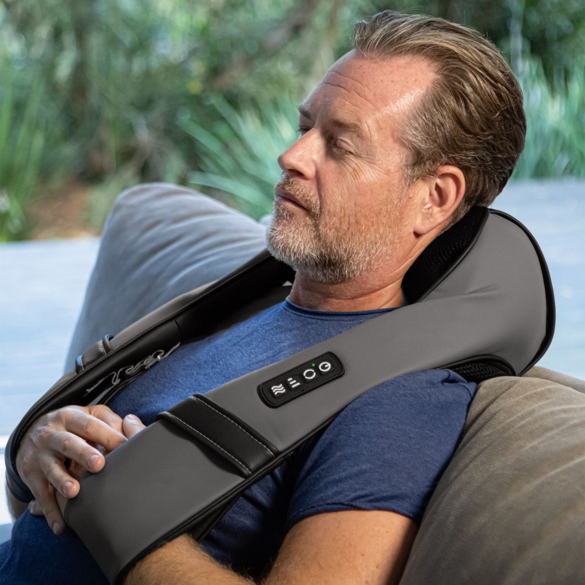 Rechargeable Cordless Shiatsu Neck Massager with Heat - Portable Deep Tissue Kneading for Pain Relief - Perfect for Home, Office & Travel Use