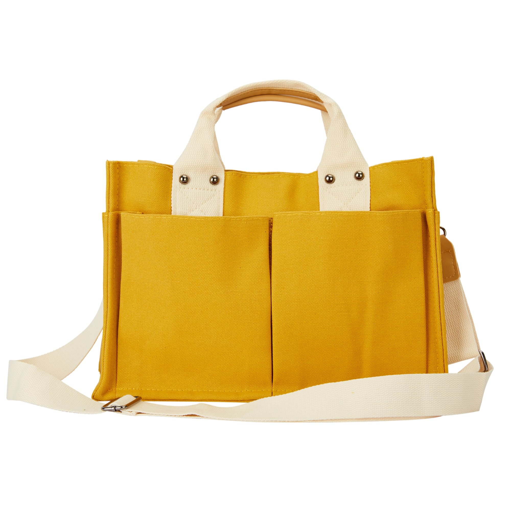 Stylish Women's Canvas Tote Bag with Multiple Pockets - Durable & Lightweight for Shopping, Beach, Work & Travel