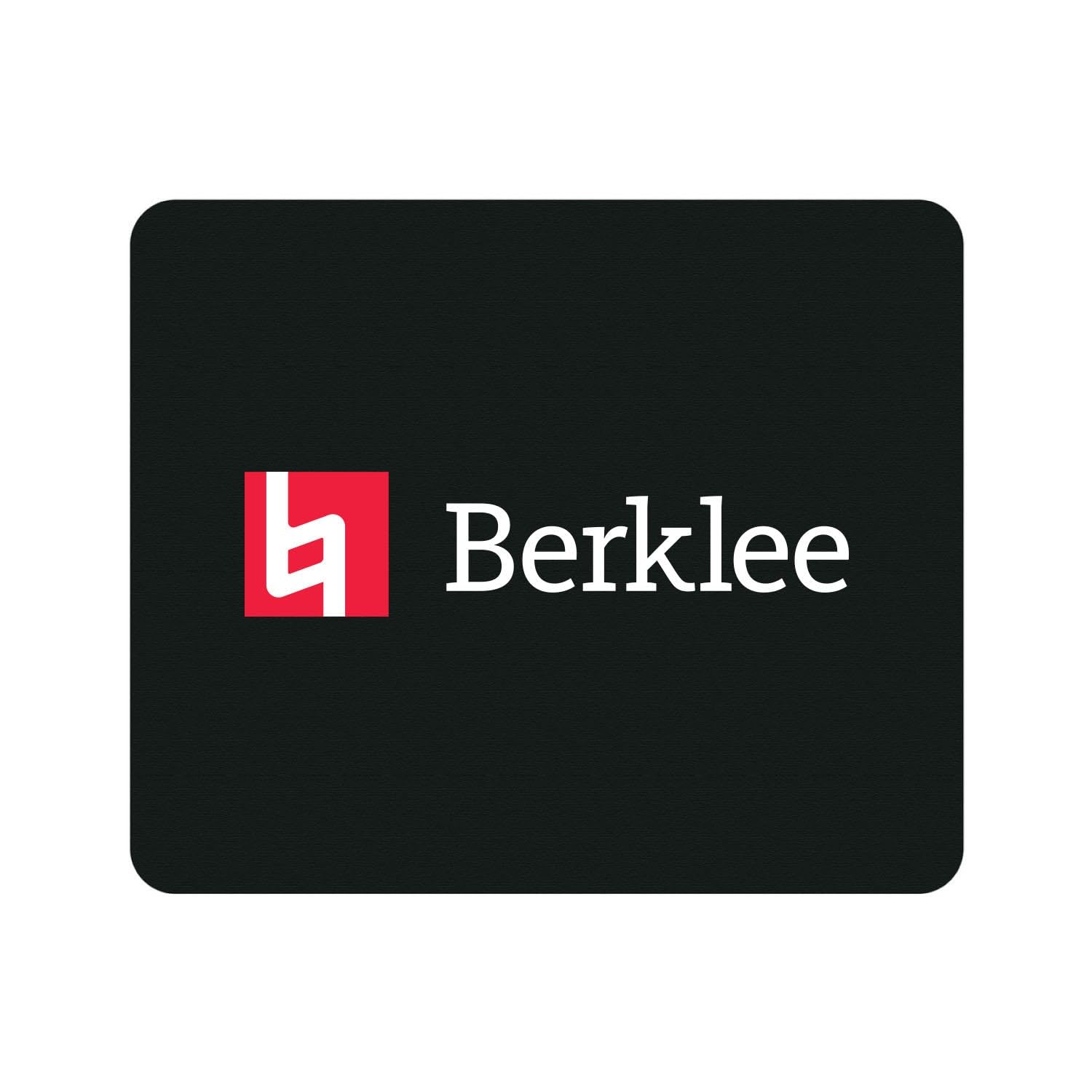 Berklee College of Music Standard White Fabric Mouse Pad - Non-Slip Desk Mat for Computer, Gaming & Office Use