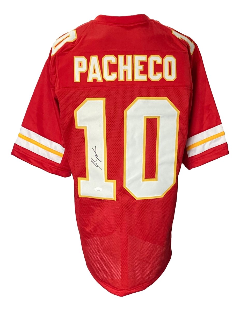 Authentic Isiah Pacheco Kansas City Chiefs Signed Red NFL Football Jersey with JSA Hologram - Perfect for Collectors, Fans, and Sports Memorabilia Displays