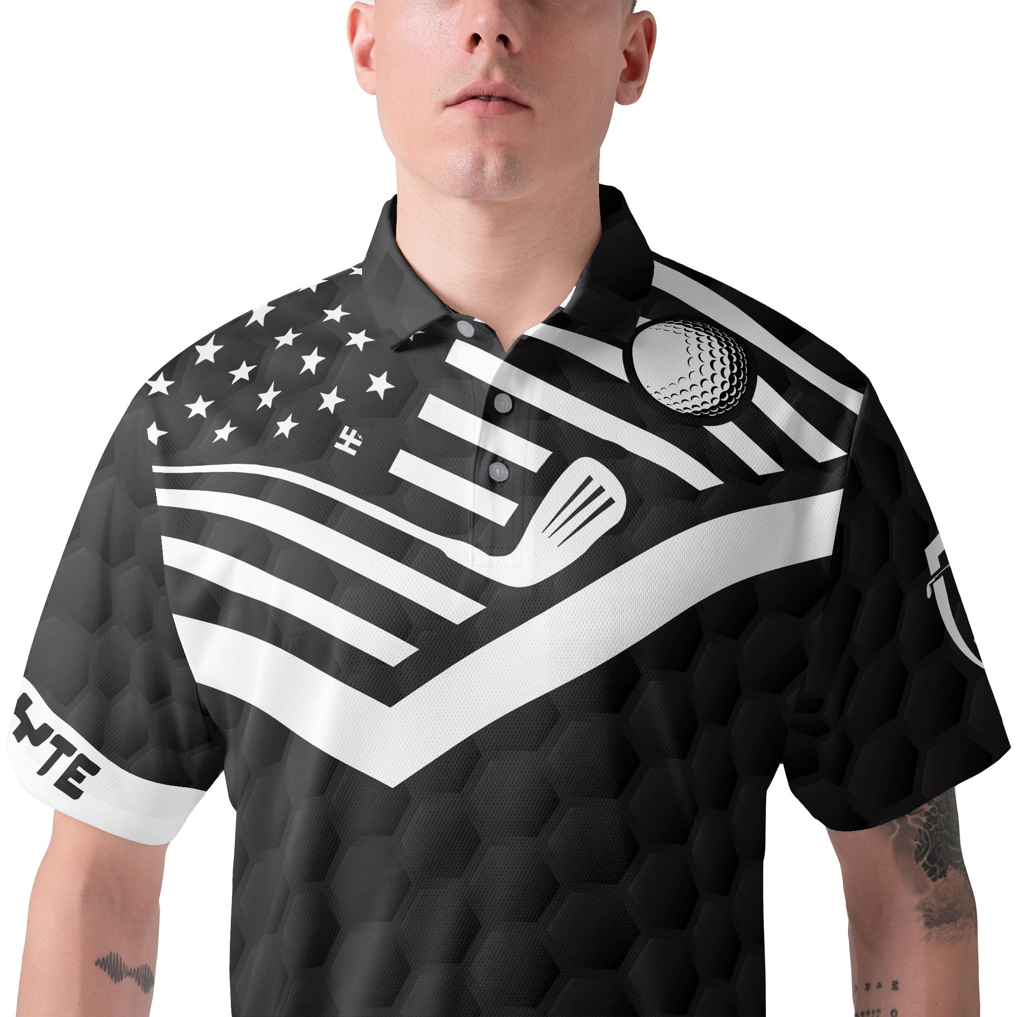 Custom Golf Polo Shirts for Men - Personalized Golf Club & Flag Design Short Sleeve Shirts | Breathable Performance Fabric for Golf Course & Casual Wear