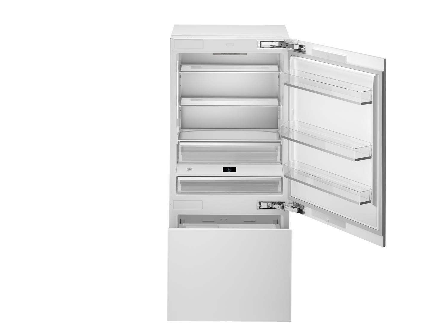 Bertazzoni REF36BMBZPNV 36 Inch Built-In Bottom Mount Refrigerator - Panel Ready with Ice Maker & Internal Water Dispenser - Perfect for Modern Kitchens & Open-Concept Homes