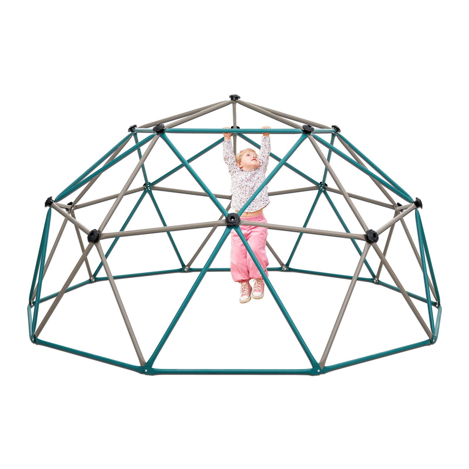 Albott 10FT Geometric Dome Climber for Kids - Outdoor Jungle Gym with Rust & UV Resistant Steel Frame - 800lbs Weight Capacity - Safe Play Equipment for 1-6 Children - Perfect for Backyards, Parks & Playgrounds