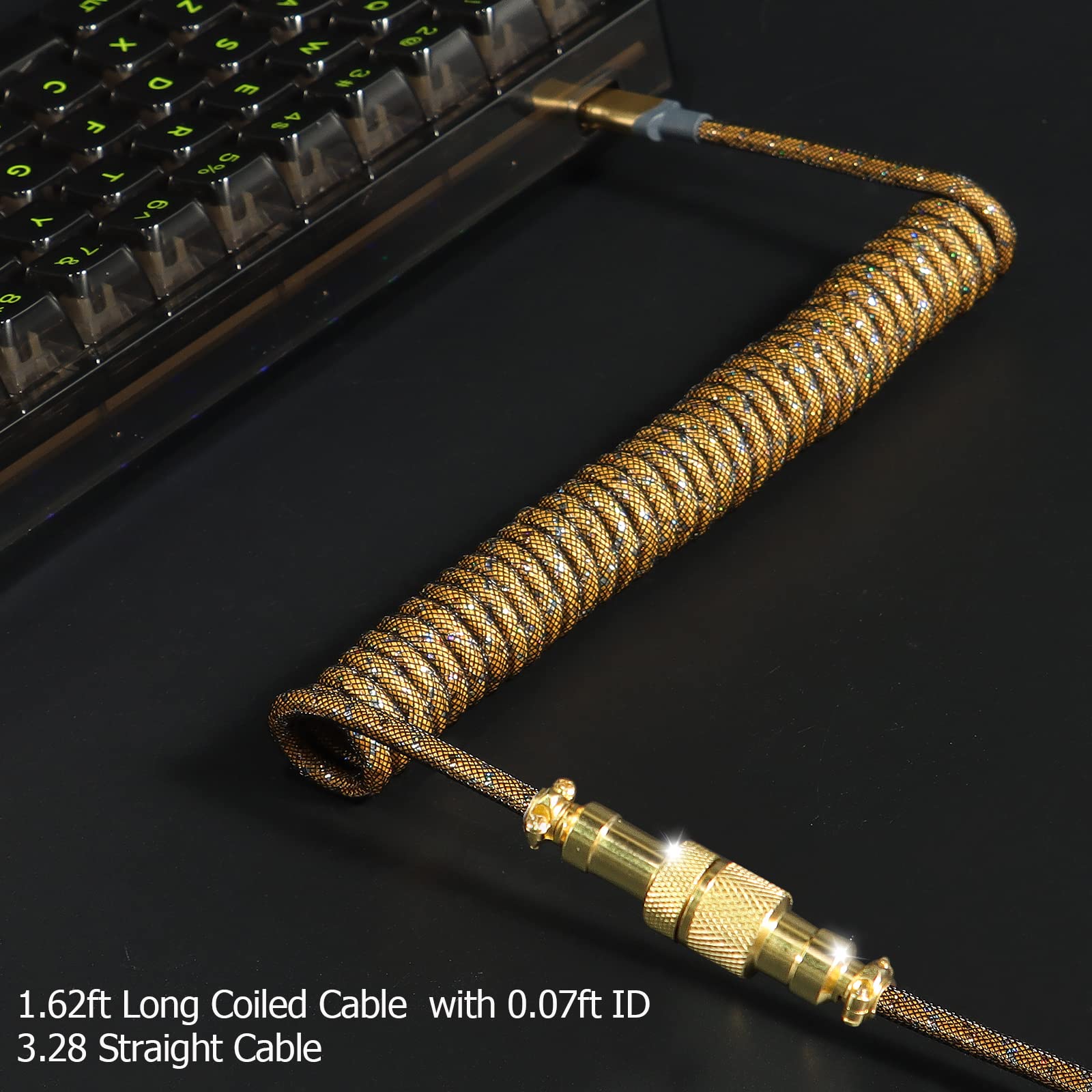 MAMBASNAKE C03 USB-C Gaming Keyboard Cable - Nylon Braided, Aviator Connector for Mechanical Keyboards | Esports & Streaming Setup