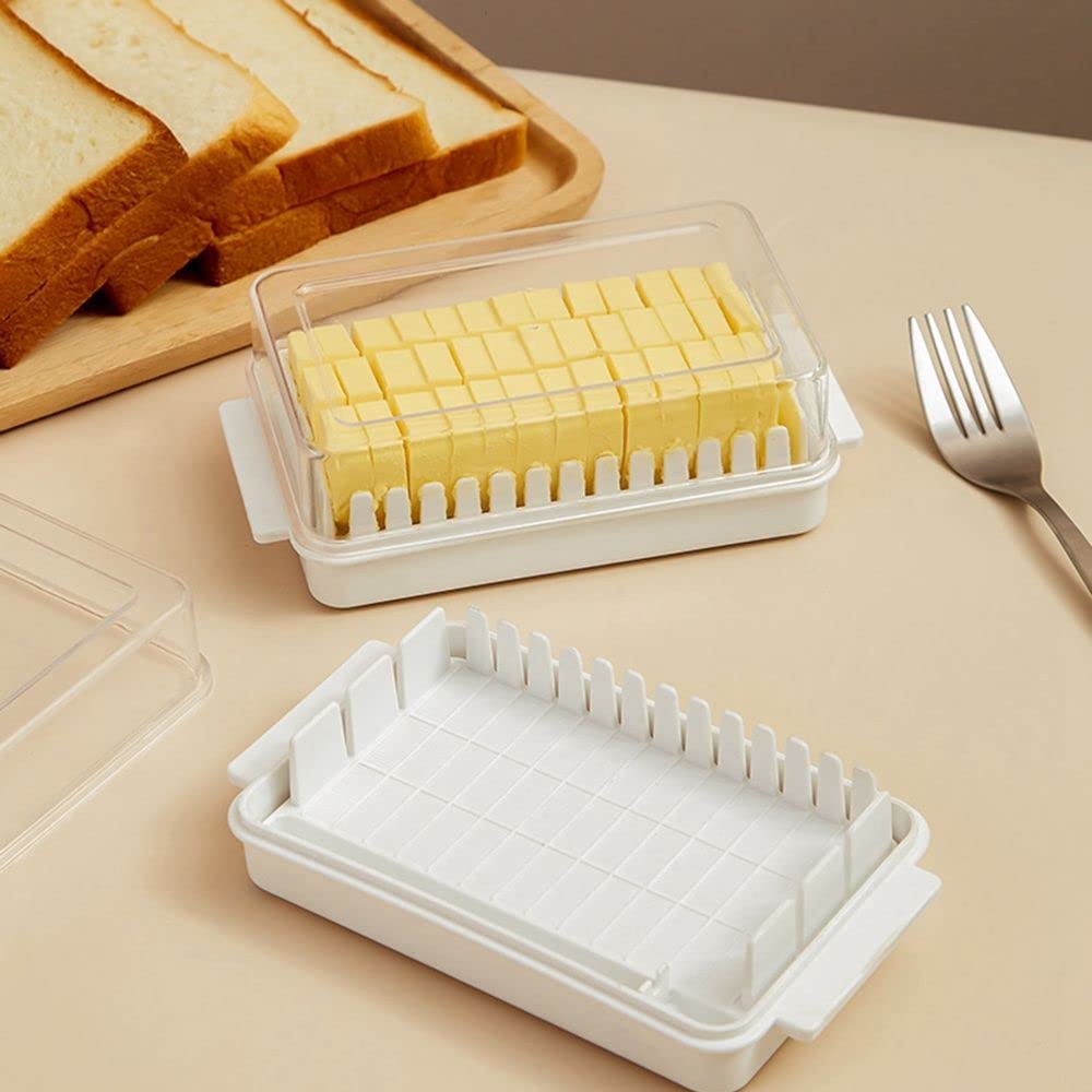 Japanese-Style Butter Cutter and Storage Box - Cheese Slicer with Lid, Airtight Butter Container for Freshness - Perfect for Kitchen, Baking, and Breakfast Table Use