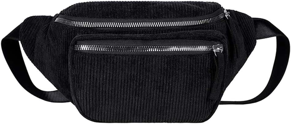 Stylish Corduroy Fanny Pack - Adjustable Waist Bag with Zipper for Phone, Wallet & Essentials - Perfect for Sports, Travel & Outdoor Activities
