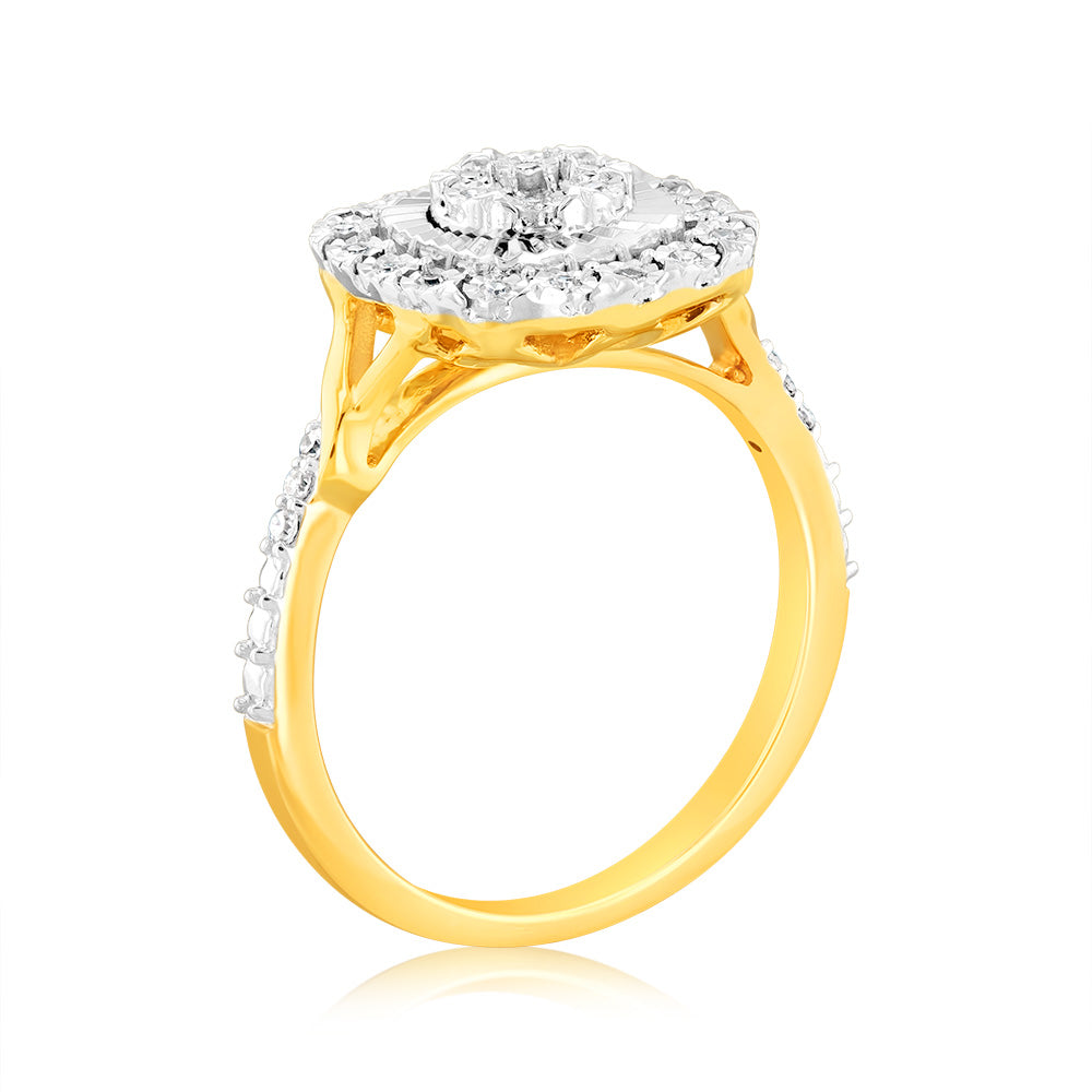 1/10 Carat Luminesce Lab Grown Diamond Ring in 9K Yellow Gold - Elegant Engagement & Wedding Jewelry for Women