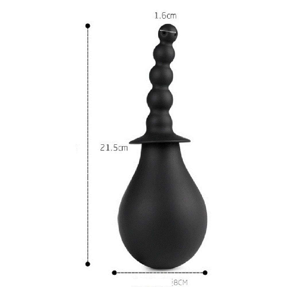 Premium Silicone Anal Plug with Enema Cleaner - Beaded Design for Safe & Comfortable Use | Perfect for Anal Play, Hygiene, and Adult Intimacy