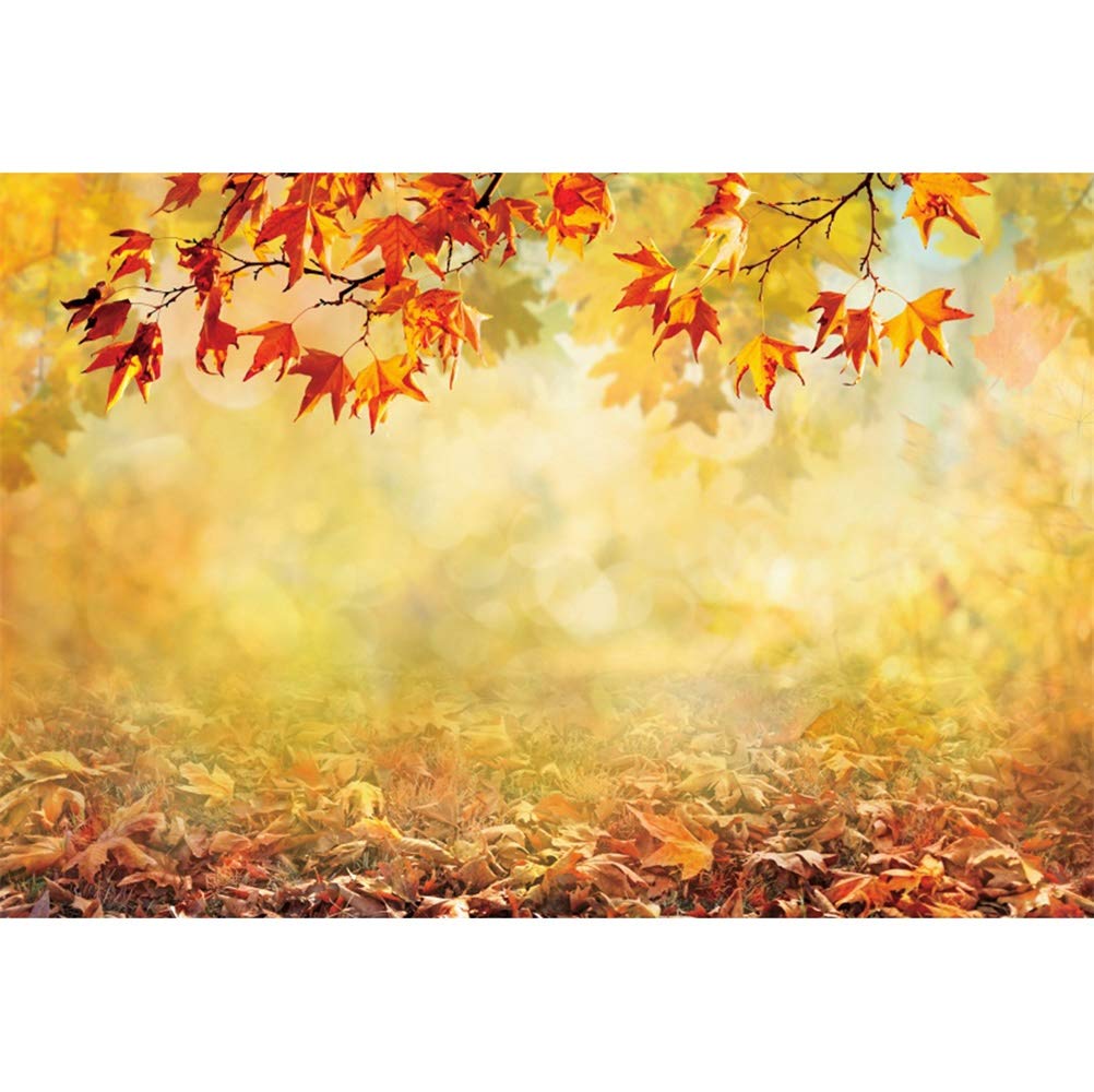 Leowefowa 10x6.5ft Autumn Maple Leaves Photography Backdrop - Premium Vinyl Fall Wedding Background for Bridal Party, Photo Booth & Studio Props - Perfect for Seasonal Decor, Baby Showers, and Thanksgiving Events