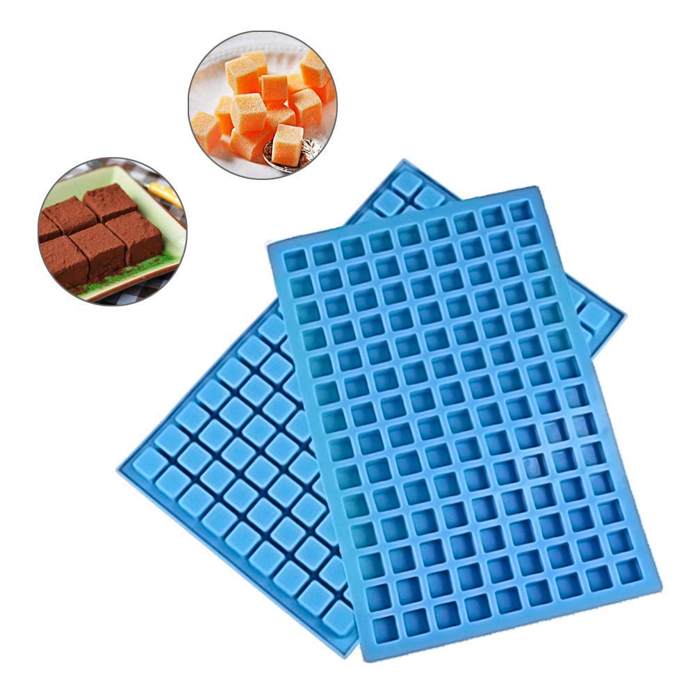 Premium Silicone Candy Molds (2-Pack) - 126 Cavity Mini Square Chocolate Molds for Baking, Gummy Making, Ice Cubes & Pralines | Perfect for DIY Desserts, Party Treats & Holiday Gift Making