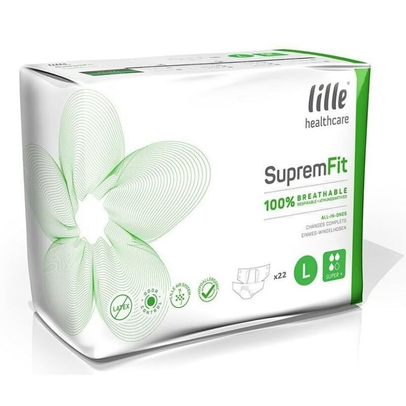 Lille Suprem Fit Super Plus Large Diapers - 4 Packs of 22 Count (88 Total) | Ultra Absorbent for Overnight Protection | Perfect for Babies & Toddlers with Sensitive Skin