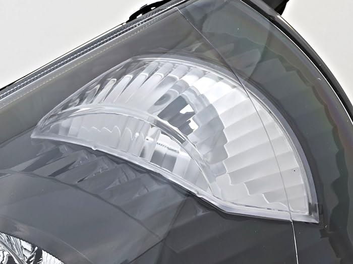 2007-2008 Honda Fit Halogen Headlights Set - Black Trim Replacement Lamps for Driver & Passenger Side | Perfect for Night Driving & Car Upgrades