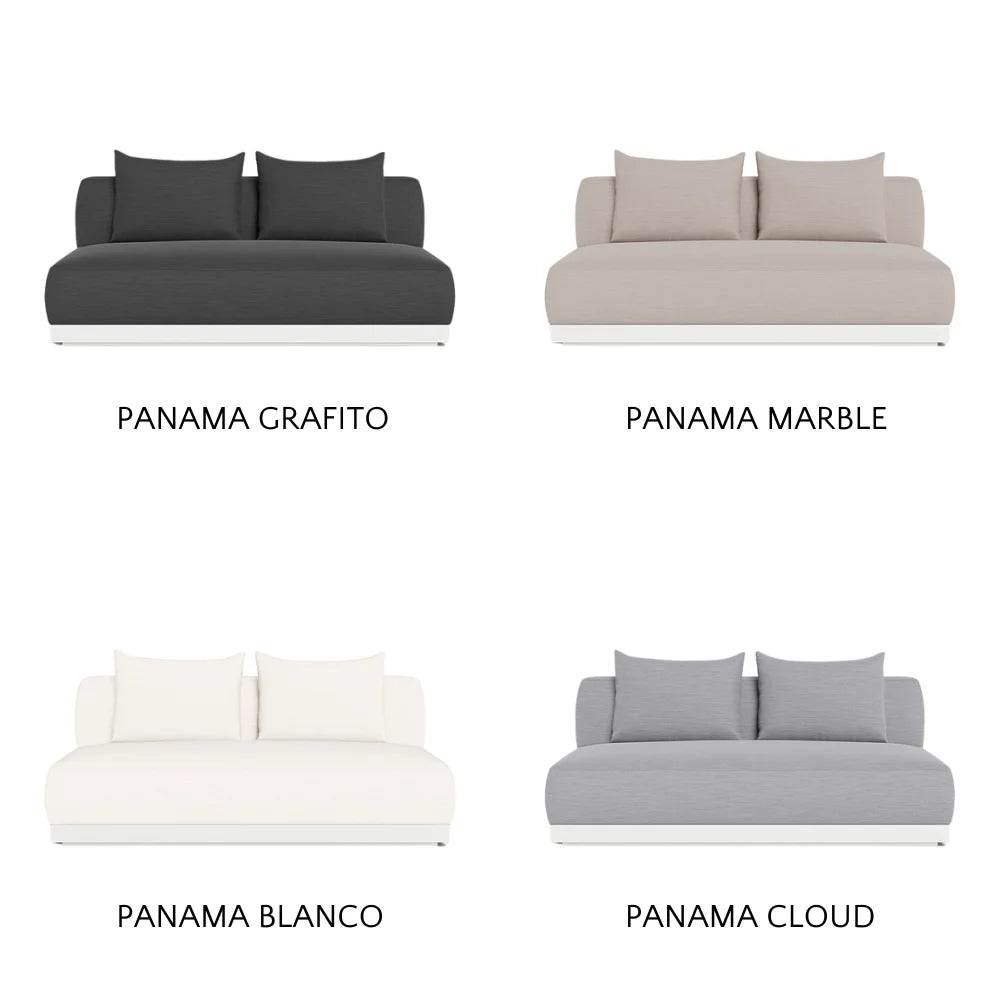 Amalfi 2-Seat Armless Outdoor Sectional Sofa - Waterproof Patio Furniture for Backyard, Poolside & Garden Relaxation