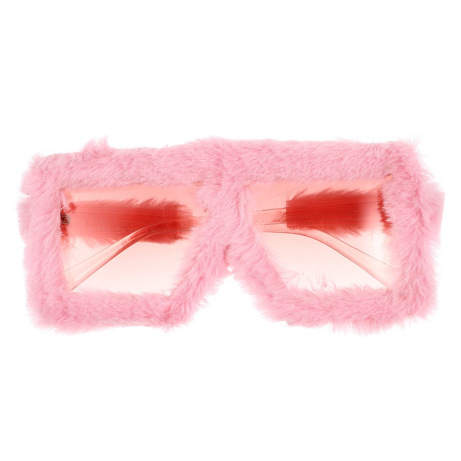 LUOZZY Plush Velvet Sunglasses for Women - Soft Handmade Masquerade Party Glasses, Pink | Perfect for Photoshoots, Costume Parties & Themed Events