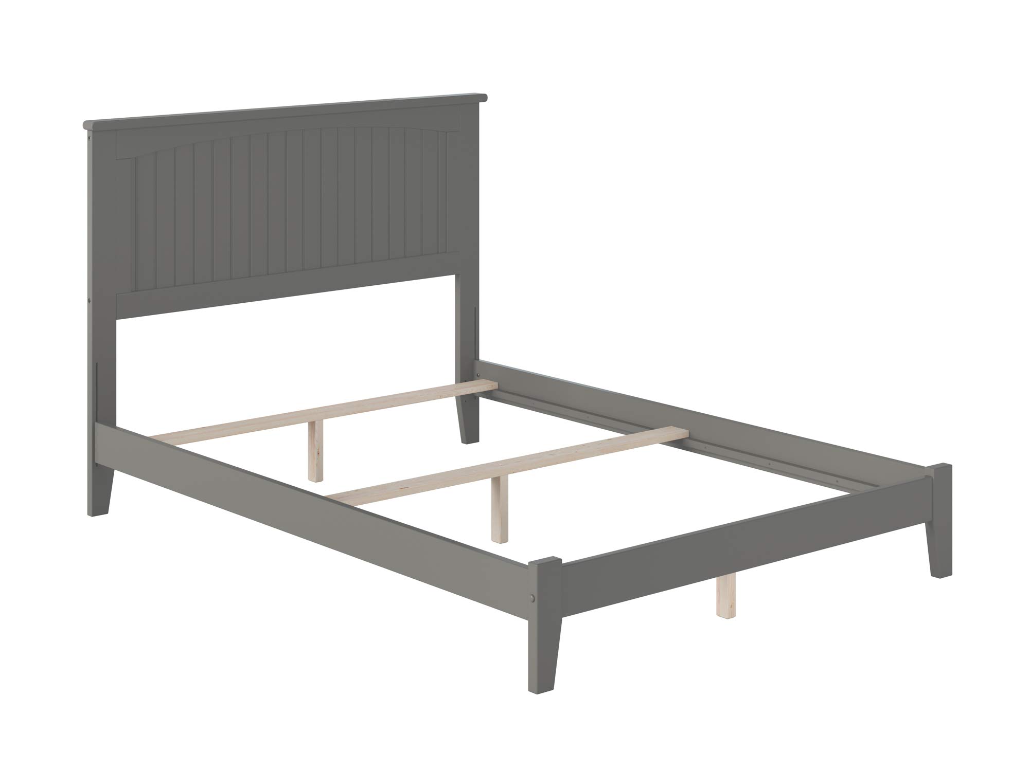 AFI Nantucket Full Size Bed Frame with USB Charging Ports, Grey - Sturdy Foundation for Bedrooms, Guest Rooms & Dormitories
