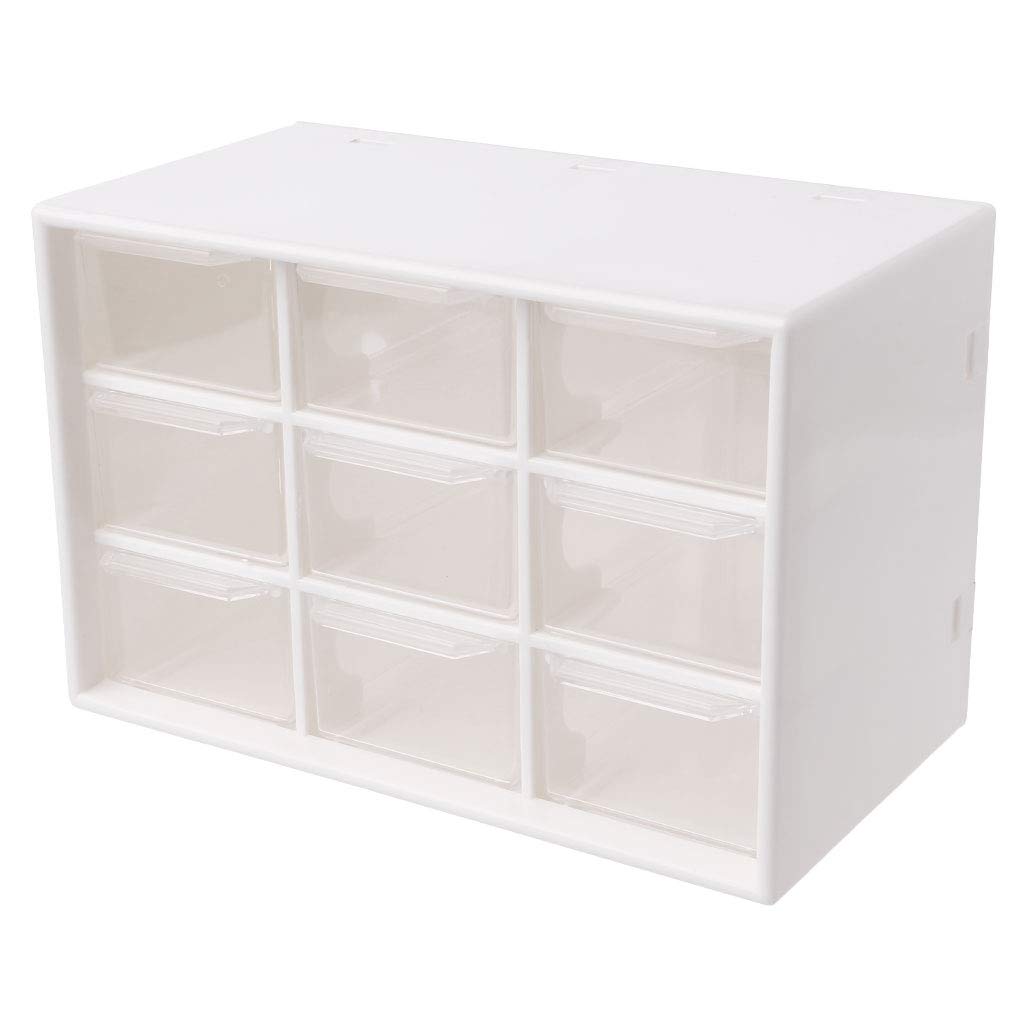Happyaer 9-Drawer Jewelry Storage Box - Plastic Makeup Organizer Cabinet for Necklaces, Rings & Earrings - Perfect for Vanity, Dresser & Travel Accessory Organization