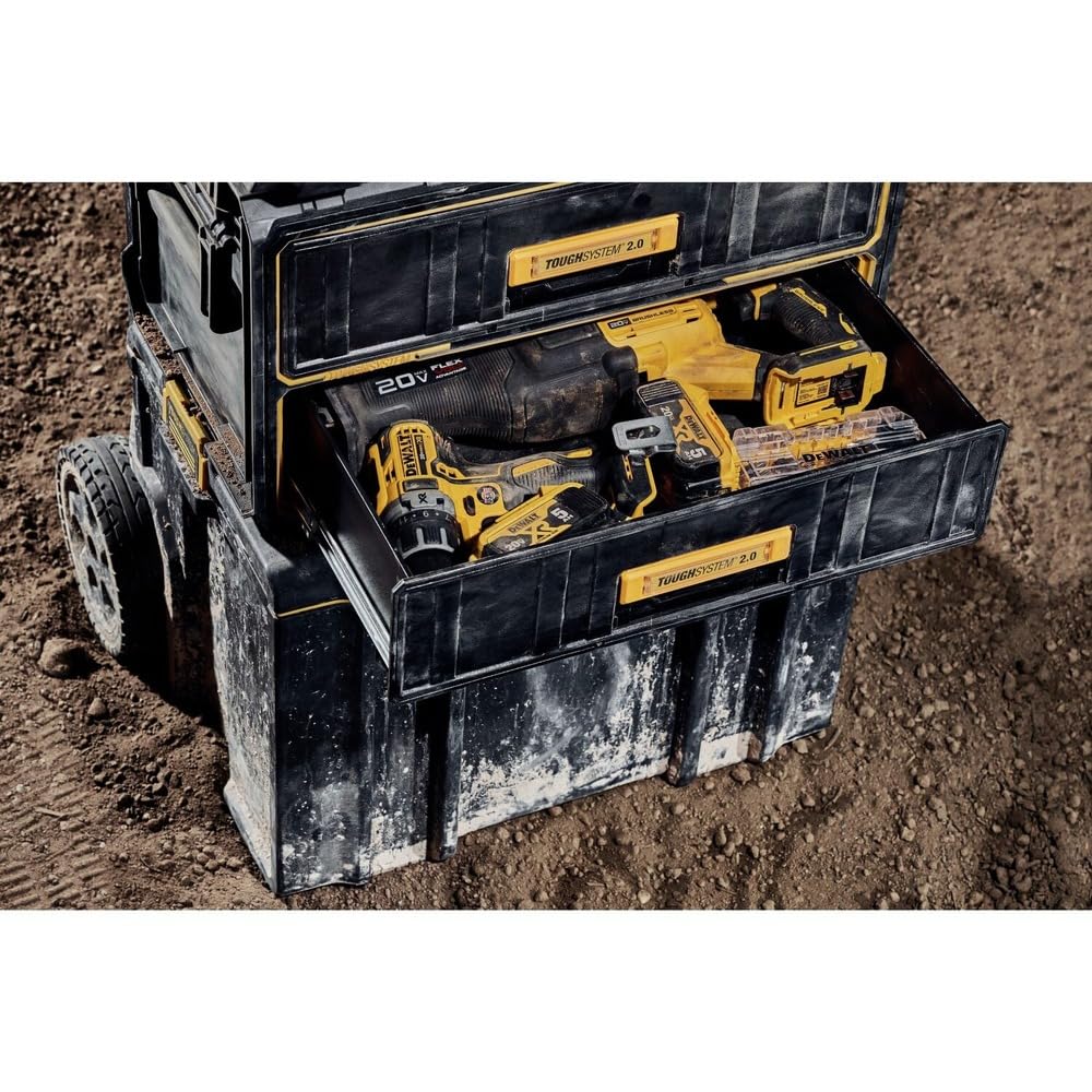 DEWALT Tough System 2.0 2-Drawer Tool Storage Unit - Heavy Duty Tool Box Organizer for Construction, Workshop & Job Site Use