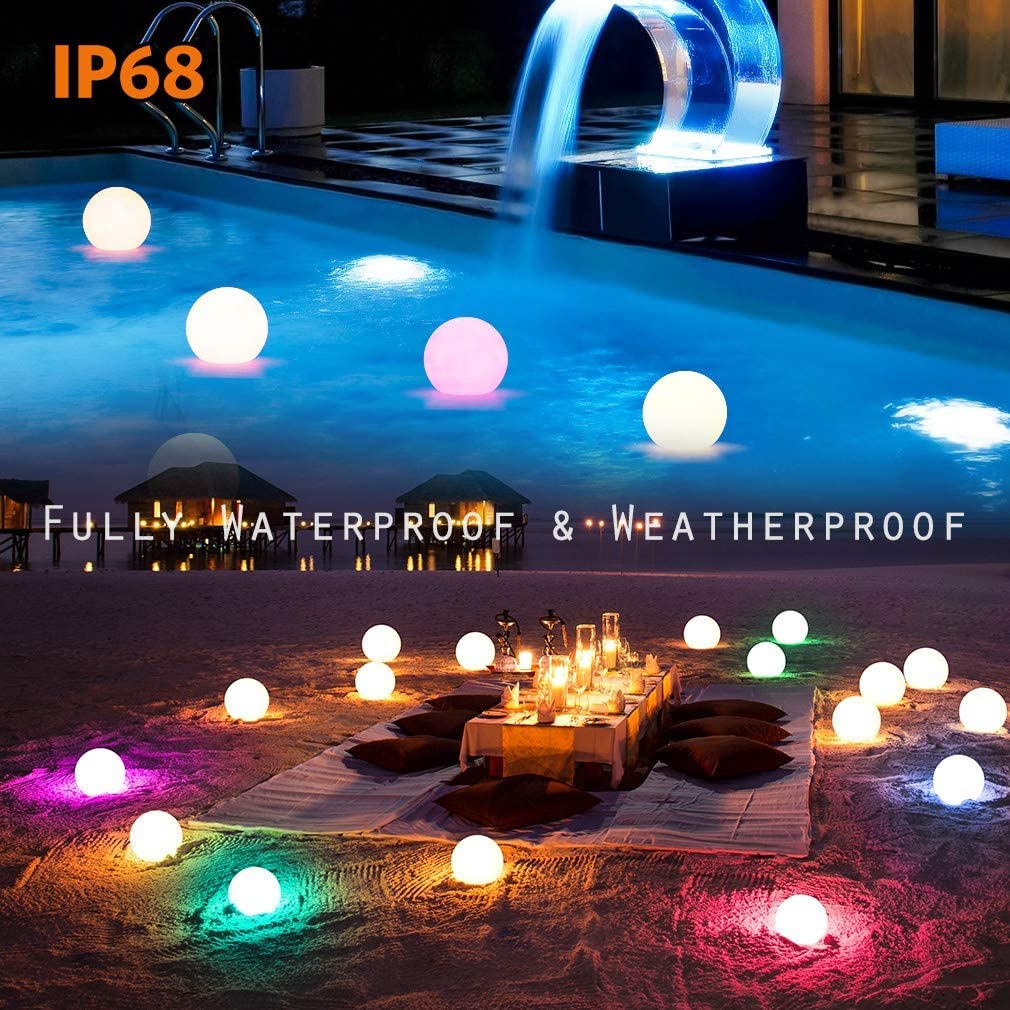 3 Inch LED Floating Pool Lights - IP68 Waterproof Glow Balls for Swimming Pools, Hot Tubs, Ponds & Night Decor (6 Pack) | Perfect for Pool Parties, Garden Lighting & Backyard Decorations