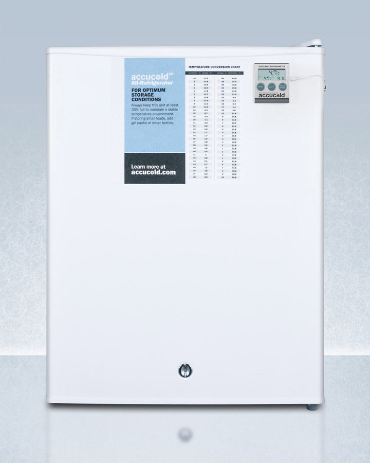 Accucold Compact All Refrigerator with Automatic Defrost FF28LWHPLUS2 - Energy Efficient Mini Fridge for Dorm, Office, Bedroom & Small Spaces
