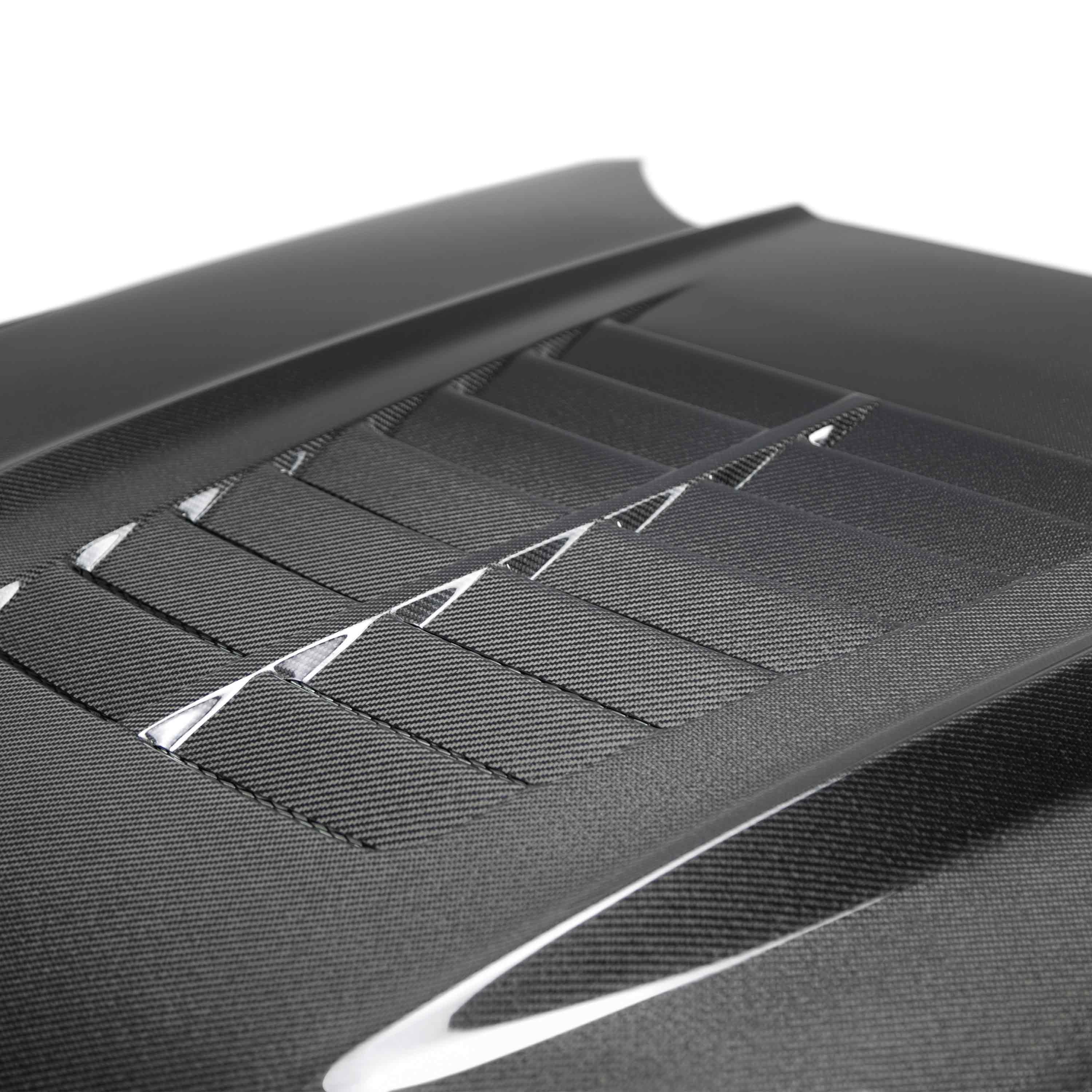 2015-2017 Ford Mustang GT Double Sided Hood by Anderson Composites | OEM Style Carbon Fiber Replacement | Perfect for Racing & Car Shows
