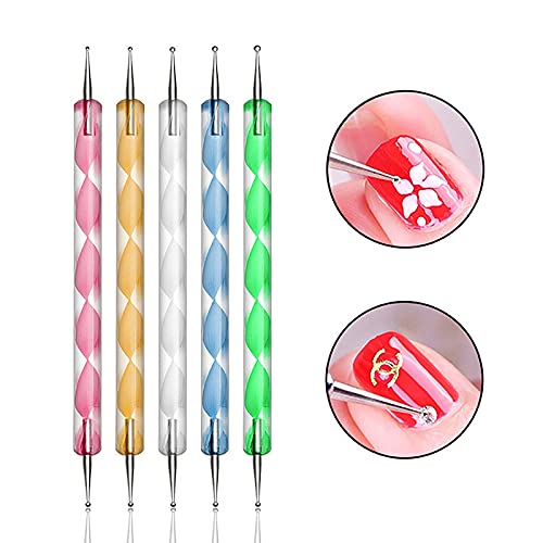 Belicia 20-Piece Nail Art Pen Set - 5 Dual-End Dotting Tools + 15 Professional Nail Painting Brushes for UV Gel, DIY Nail Art Design, Manicure & Polish Application - Perfect for Salon Professionals & Home Nail Enthusiasts