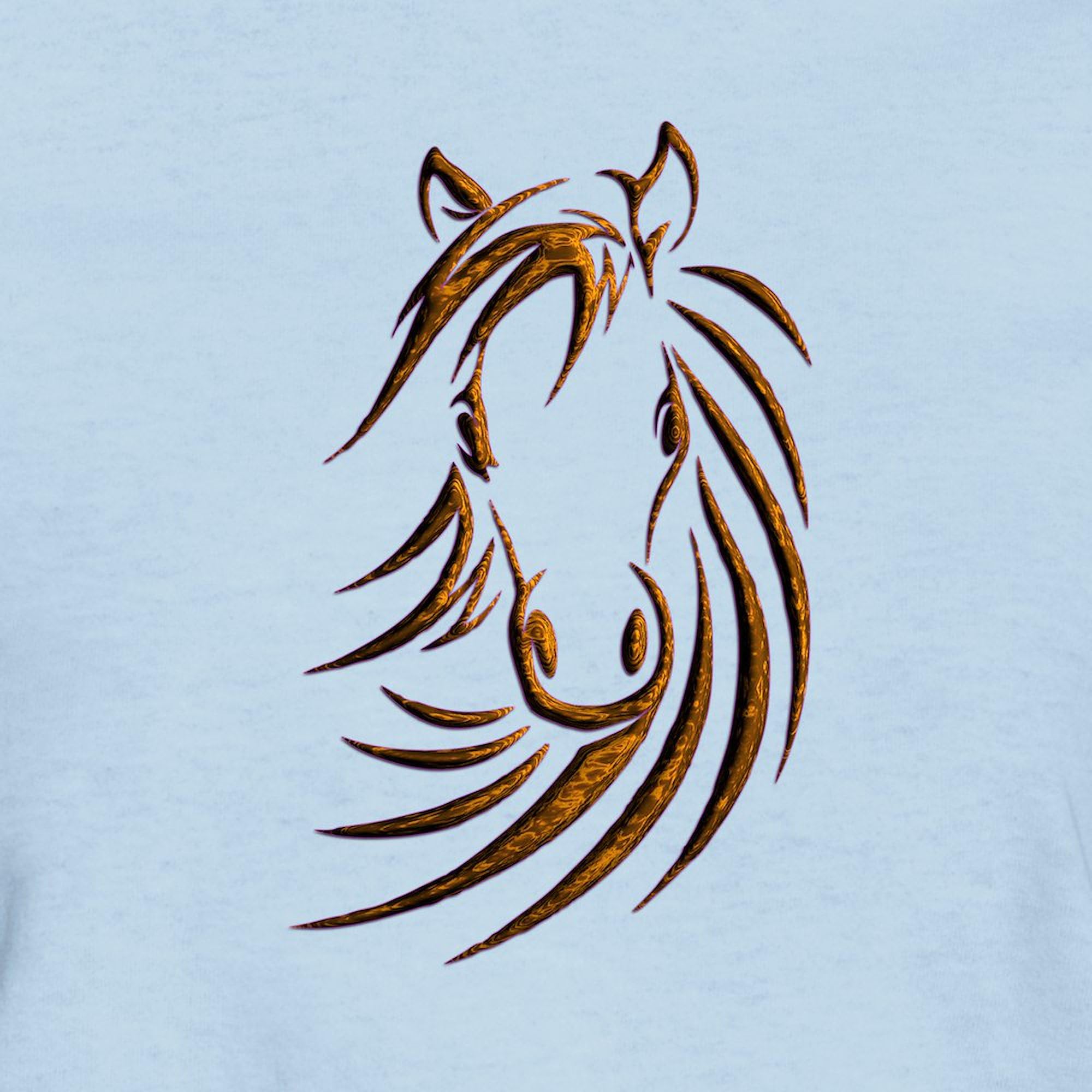Brown Horse Head T-Shirt for Women - Soft Cotton Crew Neck Tee - Perfect for Casual Wear, Horse Lovers & Farm Life