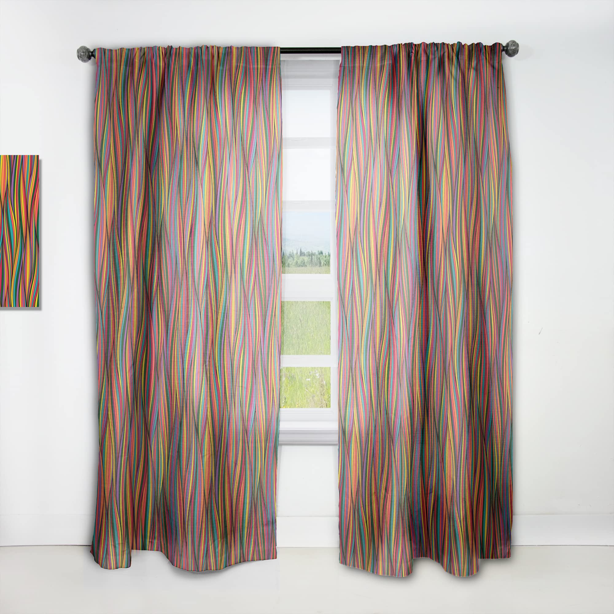 DesignQ 'Gorgeous Wave' Thermal Insulated Curtains - 52x120 Single Panel for Bedroom & Living Room - Elegant Window Drapes for Home Decor, Blackout & Energy Saving