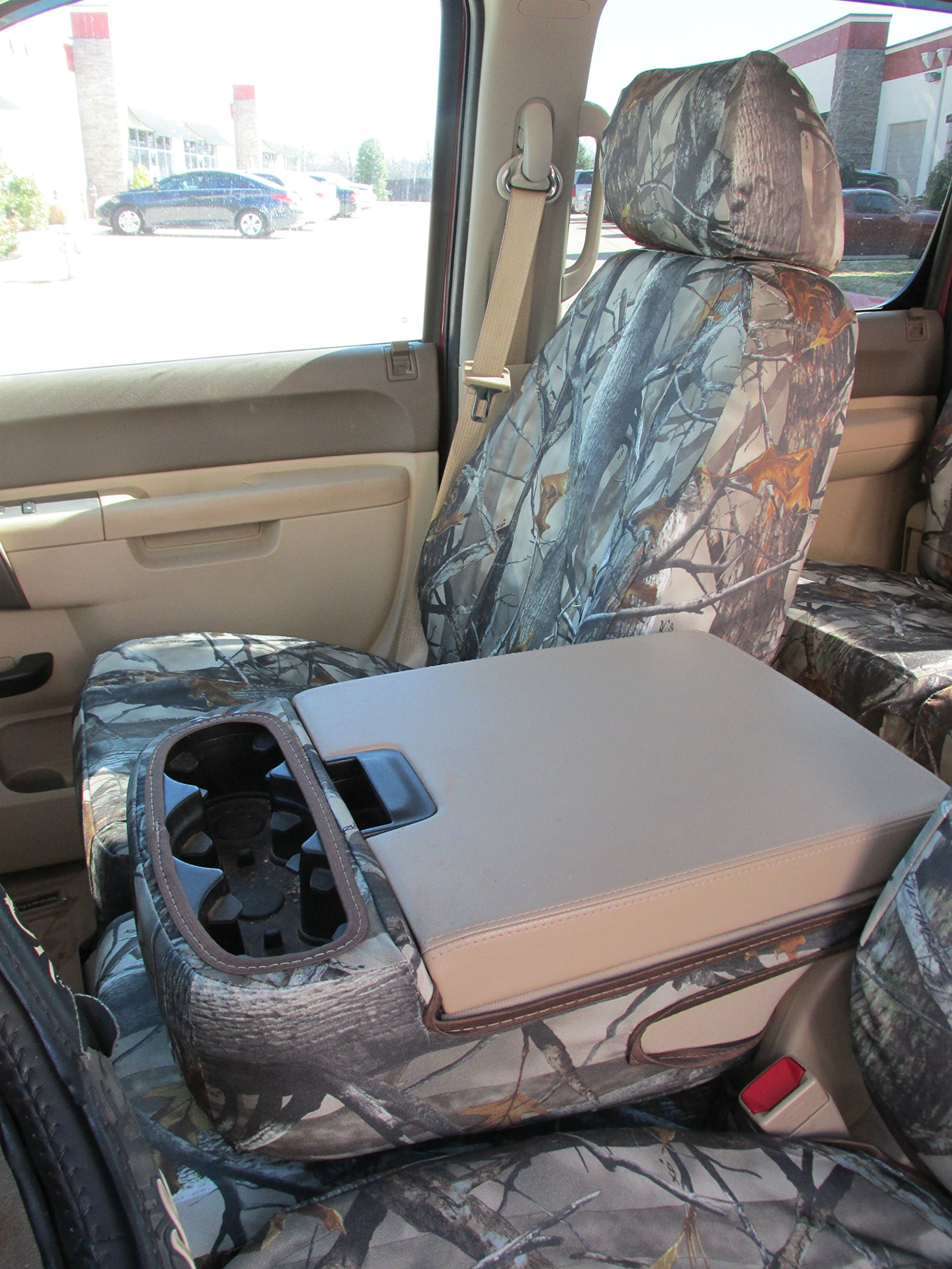Durafit Camo Seat Covers for Chevy Silverado & GMC Sierra LT Double Cab - CH37 Camouflage Front 40/20/40 & Rear 60/40 Split Bench Design - Perfect for Hunting, Off-Roading & Truck Protection