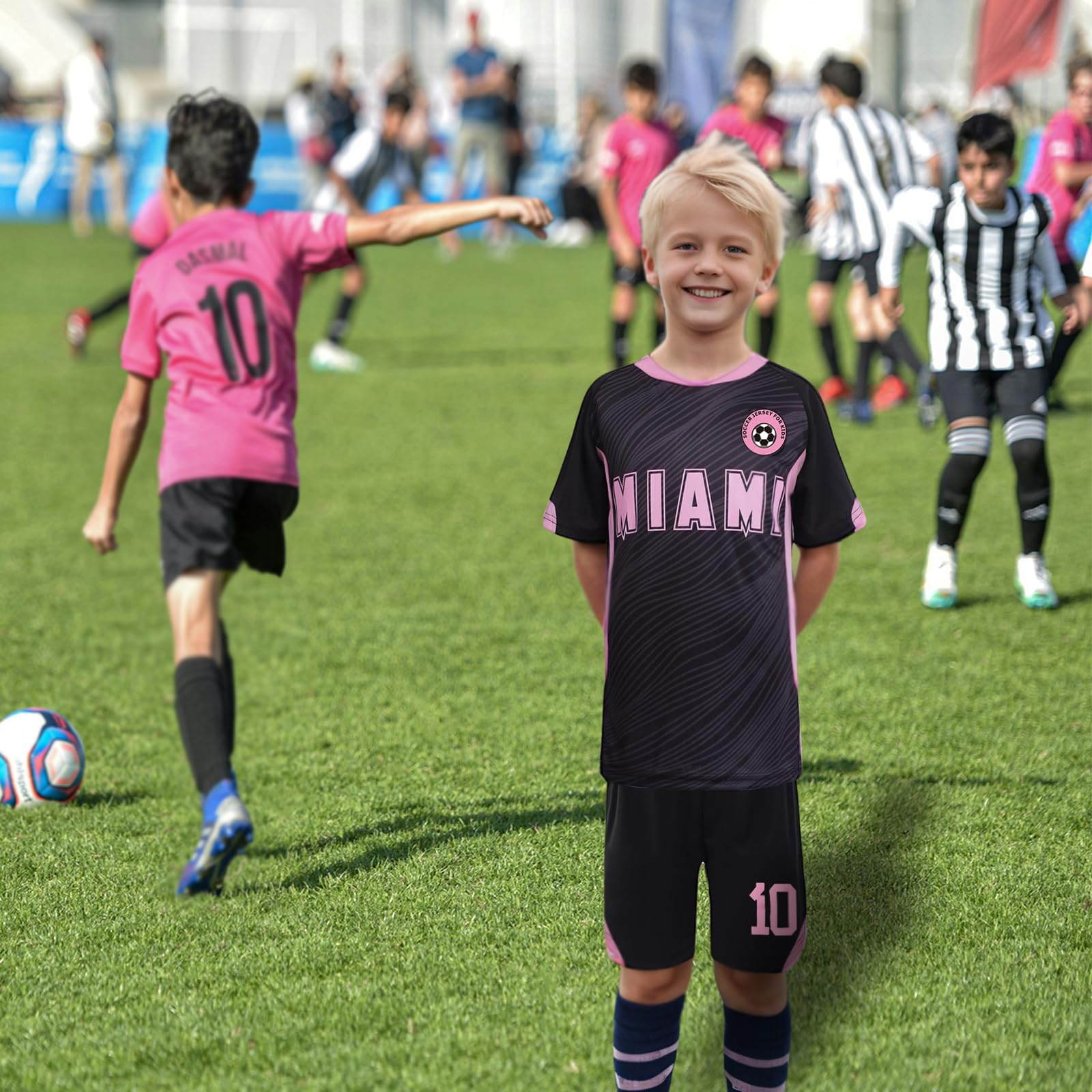 **Kids Soccer Jerseys for Boys & Girls - Youth Football Training Uniforms - Team Fan Shirts & Gift Set for Games, Practice & Fan Support**
