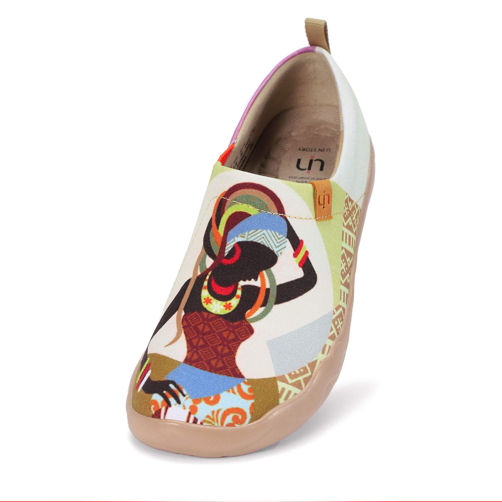 UIN Women's Slip-On Canvas Loafers - Lightweight Walking Shoes for Travel & Casual Wear | Comfortable Fashion Sneakers with Chinese Art Design | Perfect for Daily Commute, Weekend Outings & Sightseeing