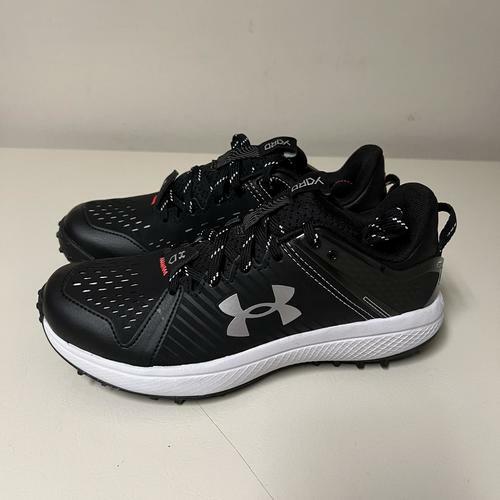 Under Armour Boys' Yard Turf Jr. Football Cleats (001) Black/Black/White - Size US 6Y - Lightweight & Durable for Youth Football, Soccer & Outdoor Sports
