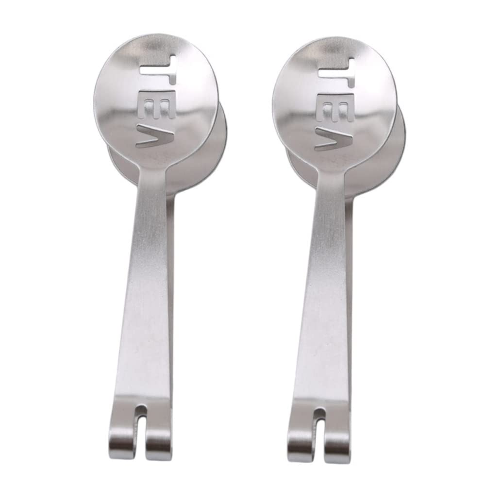 2-Pack Stainless Steel Tea Bag Squeezer & Strainer - Tea Bag Drying Tongs, Lemon Slices Holder, Loose Leaf Tea Clip for Brewing Iced Tea & Cocktails - Perfect for Kitchen, Office & Tea Party Accessories