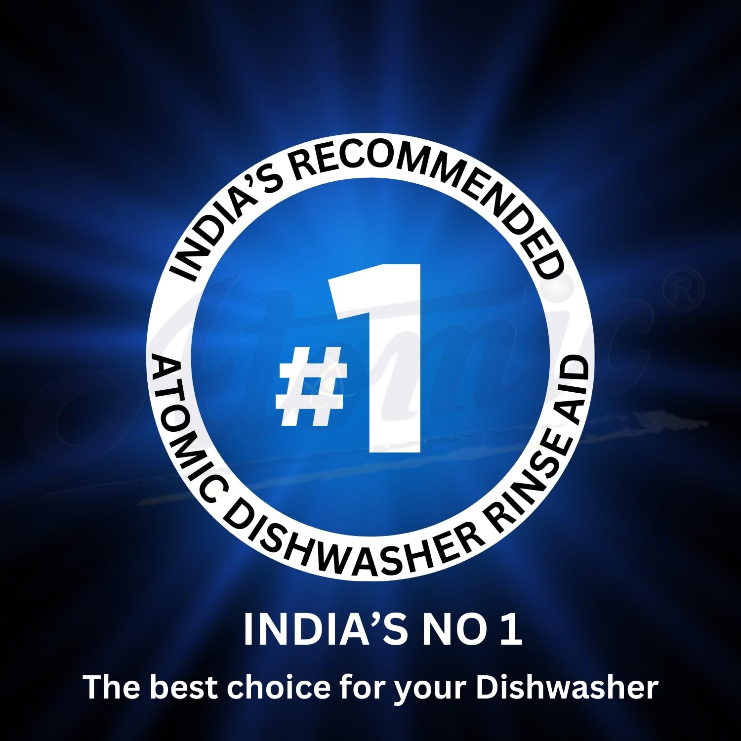 Atomic Dishwasher Rinse Aid Liquid 400ml - Lemon Fresh Formula for Sparkling Clean & Streak-Free Dishes | Prevents Water Spots & Enhances Drying | Ideal for Glassware, Silverware & Everyday Dishware