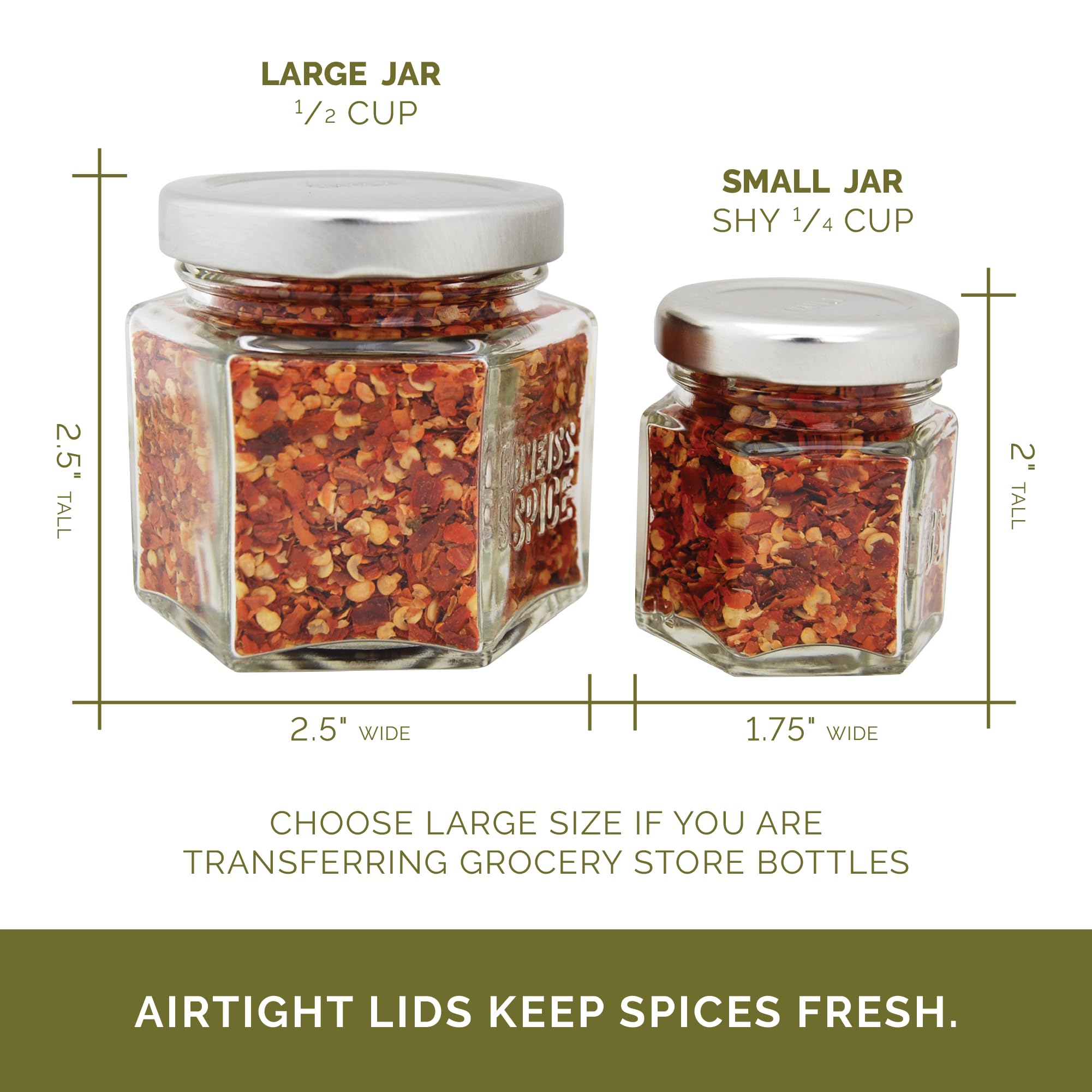 Gneiss Spice Magnetic Jars - 12 Large 4oz Empty Glass Jars with Magnetic Metal Lids & Spice Labels | Perfect for Organizing Spices on Fridge, Pantry or Kitchen Wall | Create a Stylish Hanging Spice Rack for Easy Access