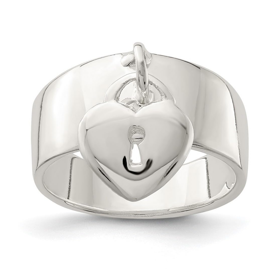 925 Sterling Silver Oxidized Dangle Lock Ring for Women - Handcrafted Artisan Jewelry - Perfect for Everyday Wear, Date Nights & Special Occasions